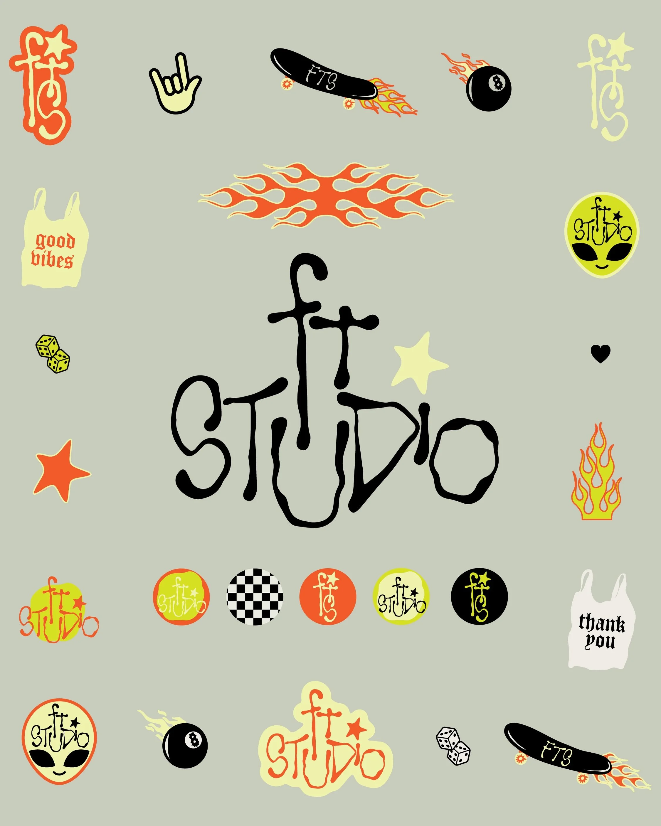 Embrace the chaos 🔥🎱🛸🎲 

The most maximalist, chaotic, fun, cute branding for @fortheodore.studio 

The vibes: &ldquo;messy, adventurous-driven and confident childhood.&rdquo; 

I am absolutely OBSESSED with this vibe 🤩

Thank you so much Angel 