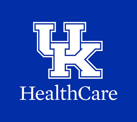 University of Kentucky Healthcare logo on a blue background with white text.