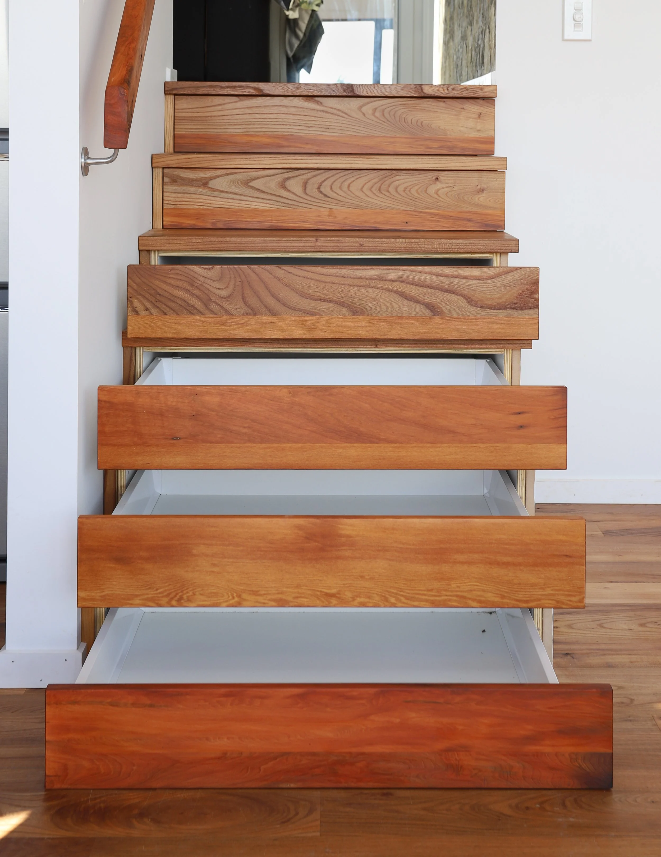 Timber Staircase with Integrated Drawers | The Custom Space