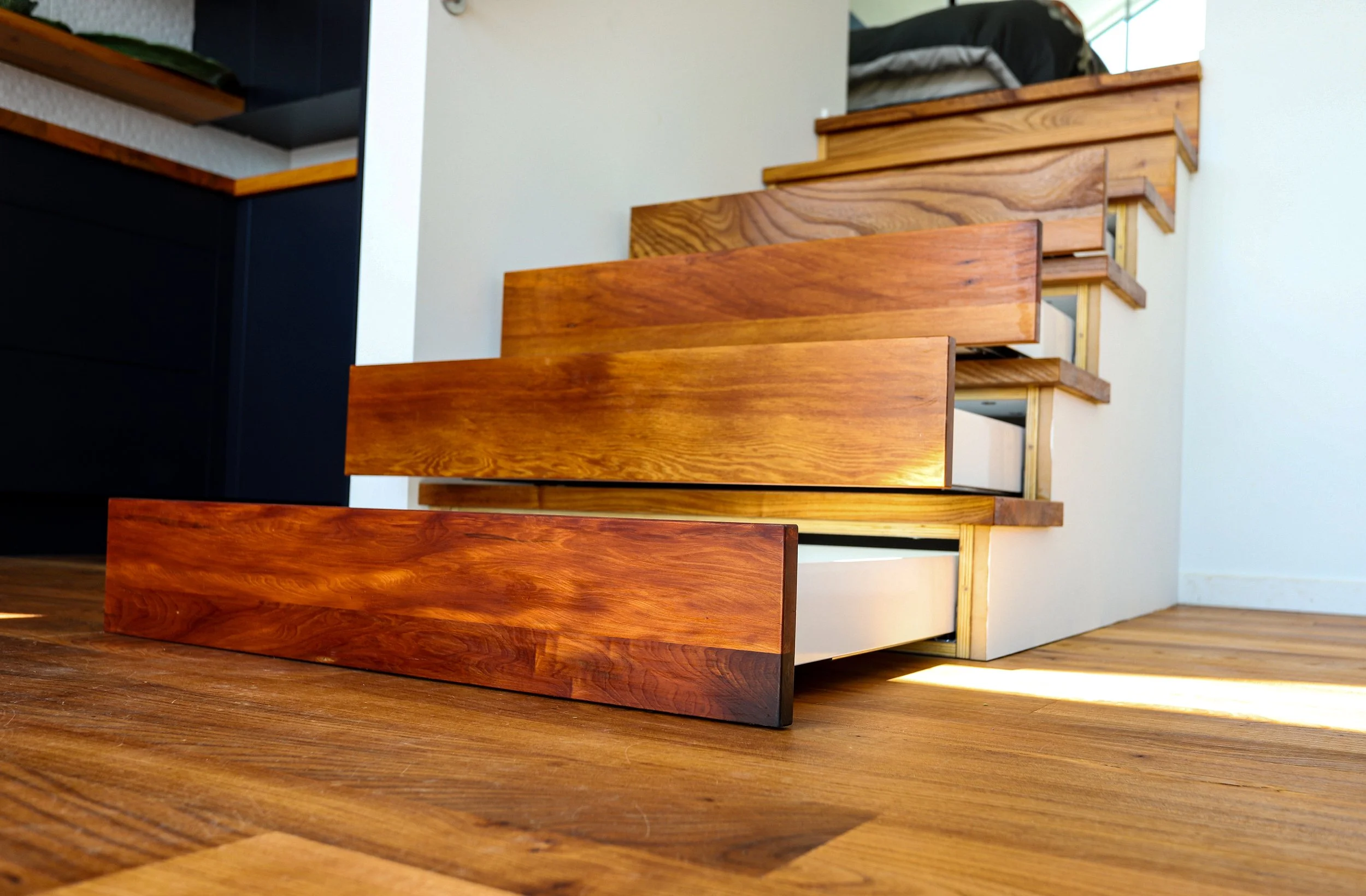 Timber Staircase with Integrated Drawers | The Custom Space
