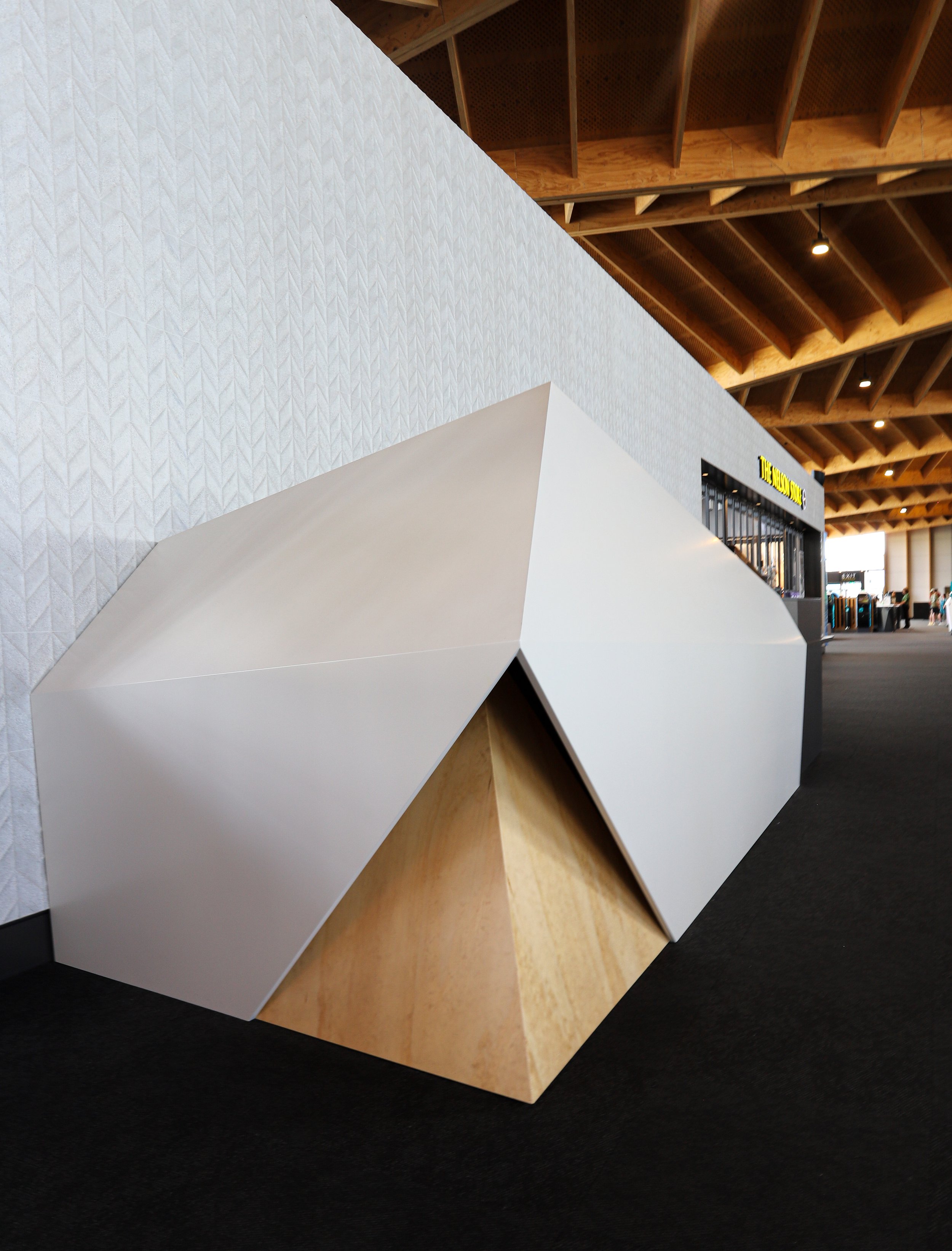 Nelson Airport custom joinery information desk by The Custom Space