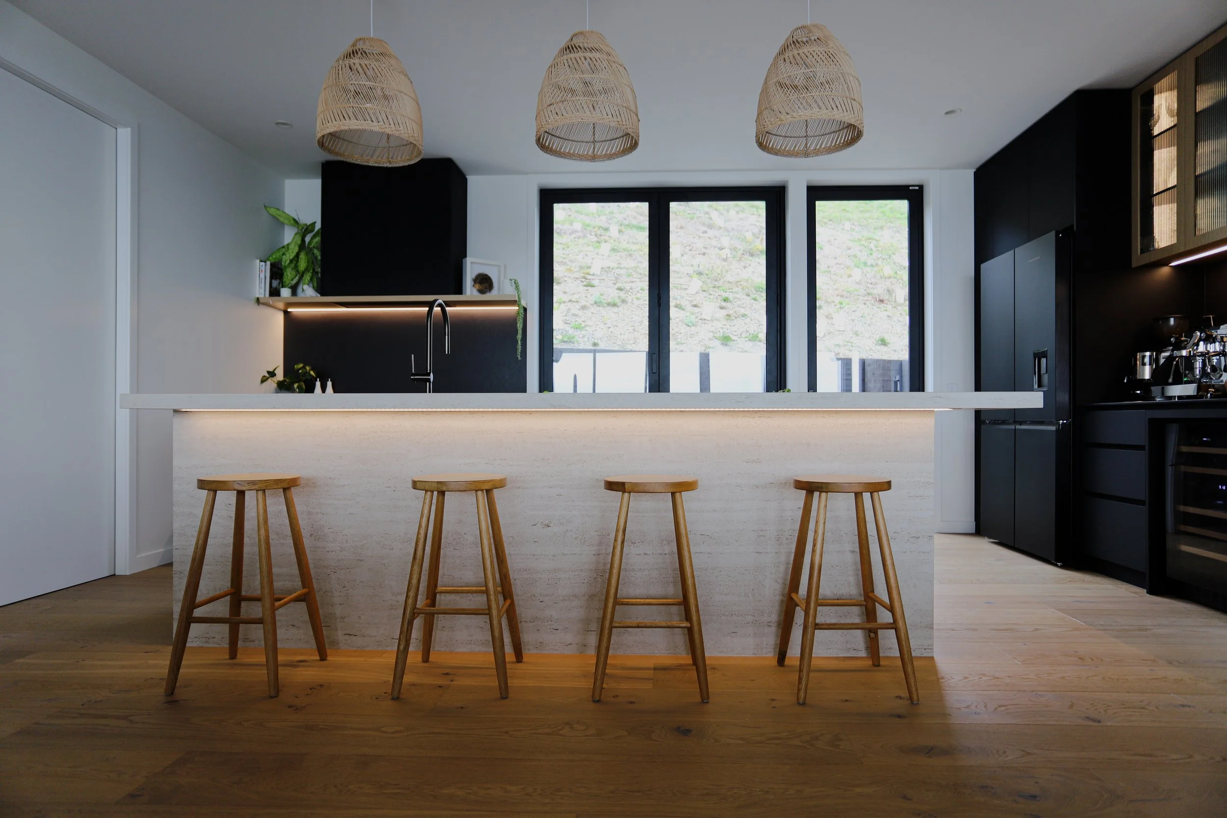 Black and White Kitchen and Bathroom