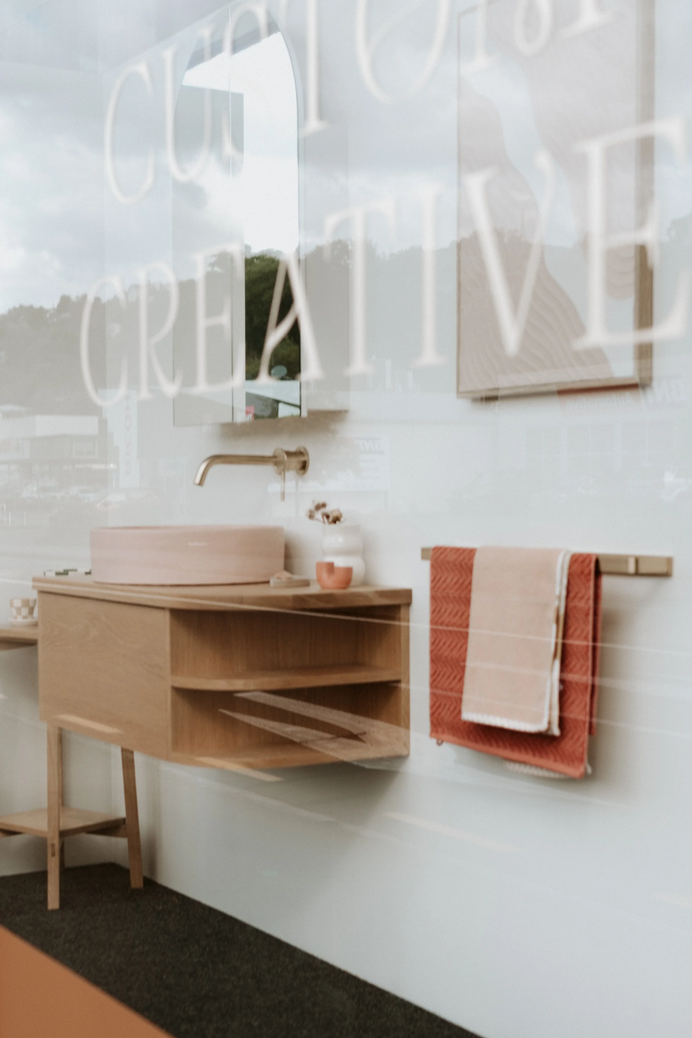 Oak wall hung vanity, Nelson NZ