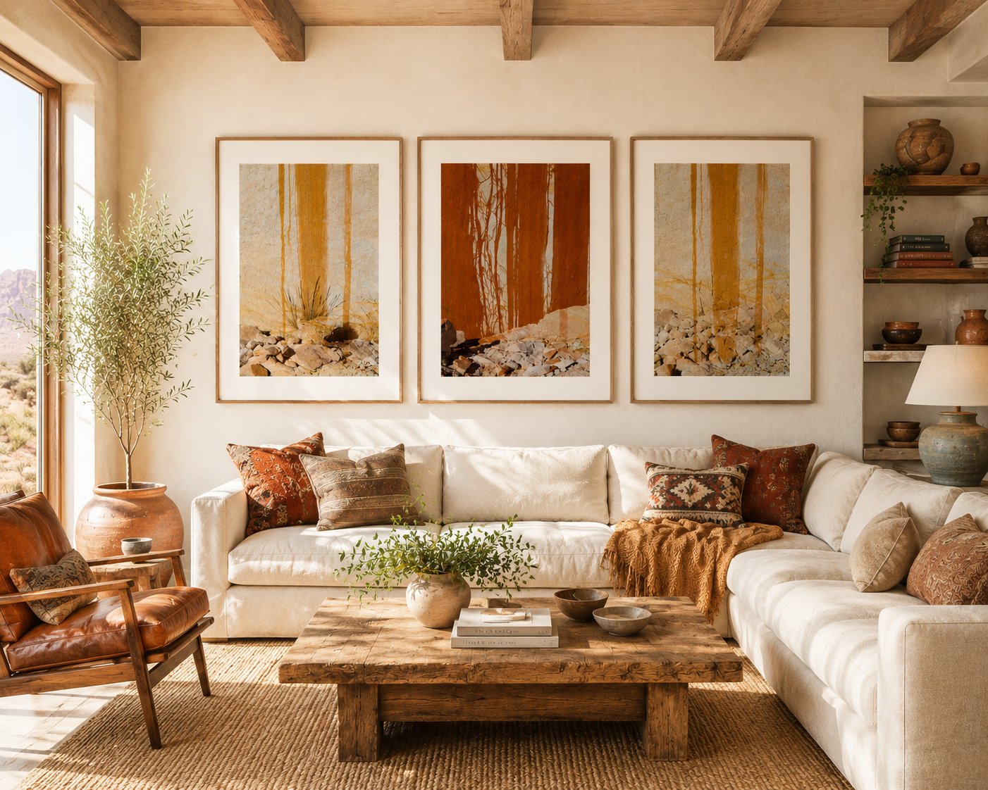 Desert Varnish Triptych