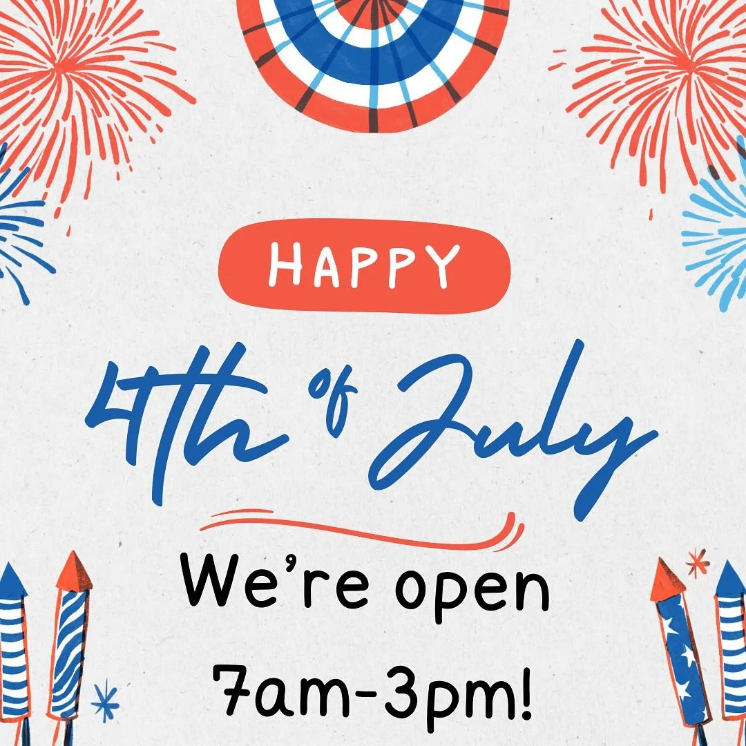We're open on the 4th, so swing by for tasty treats to elevate your celebrations! From freshly baked pastries to pasta salad, and all the essentials for a stunning charcuterie board, we can't wait to make your gatherings even more delicious!