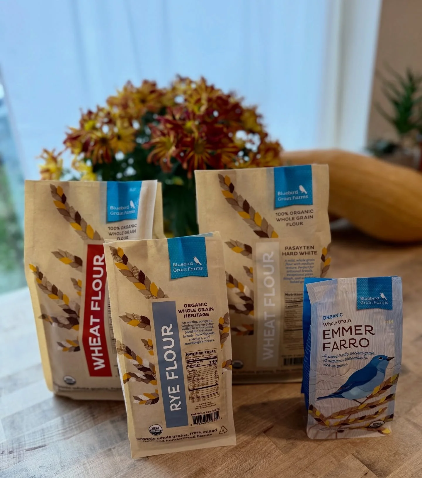 We will now be selling flour from Bluebird Grain
Farms. Bluebird Grain Farms is your source for the finest 100% certified organic ancient whole grains, fresh milled flour, and handcrafted blends farmed under regenerative practices.
Enjoy the most del
