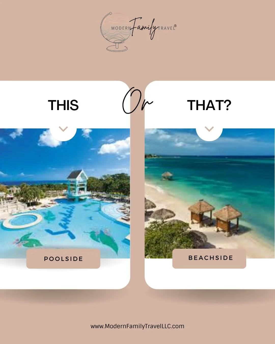 This is one choice you DON'T have to make when you visit a Sandals Resort because you will have access to amazing pools and beaches at all of their beautiful resorts☀. BUT we want to know... 👉where would we find you for the majority of your luxury, 