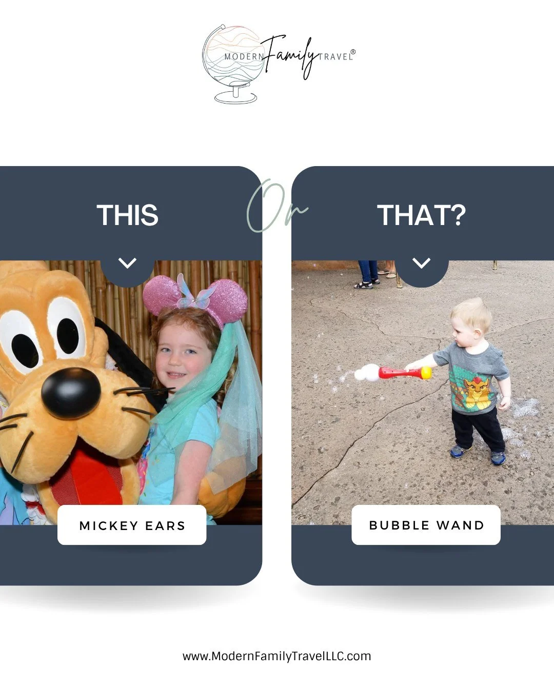 Which souvenir are your kids begging for when you take that trip to Walt Disney World?!?🏰
🐭Mickey Ears or ⚪️Bubble Wand

Maybe you don't have to have them choose!😍 When you book your magical vacation with one of our Disney Destination Specialists,