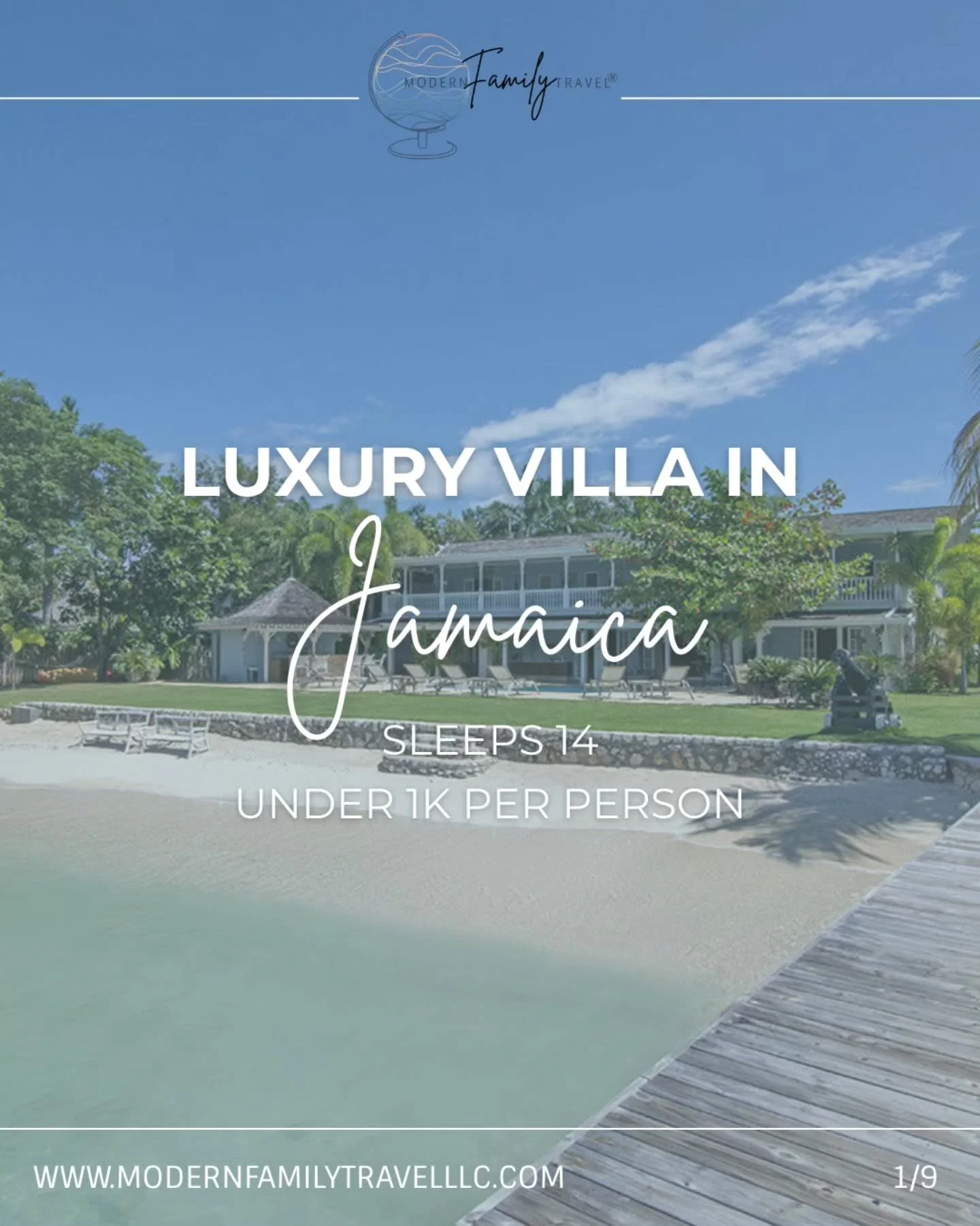 5 nights in Jamaica for 14 people... under 1k per person.✨️ Private beach. Large pool. Plenty of areas for the entire family to spend time together. 

🛎Butler
🧹Housekeeper
🧺Laundress
👩&zwj;🍳Cook
🌸Gardener

This villa is perfect for families and