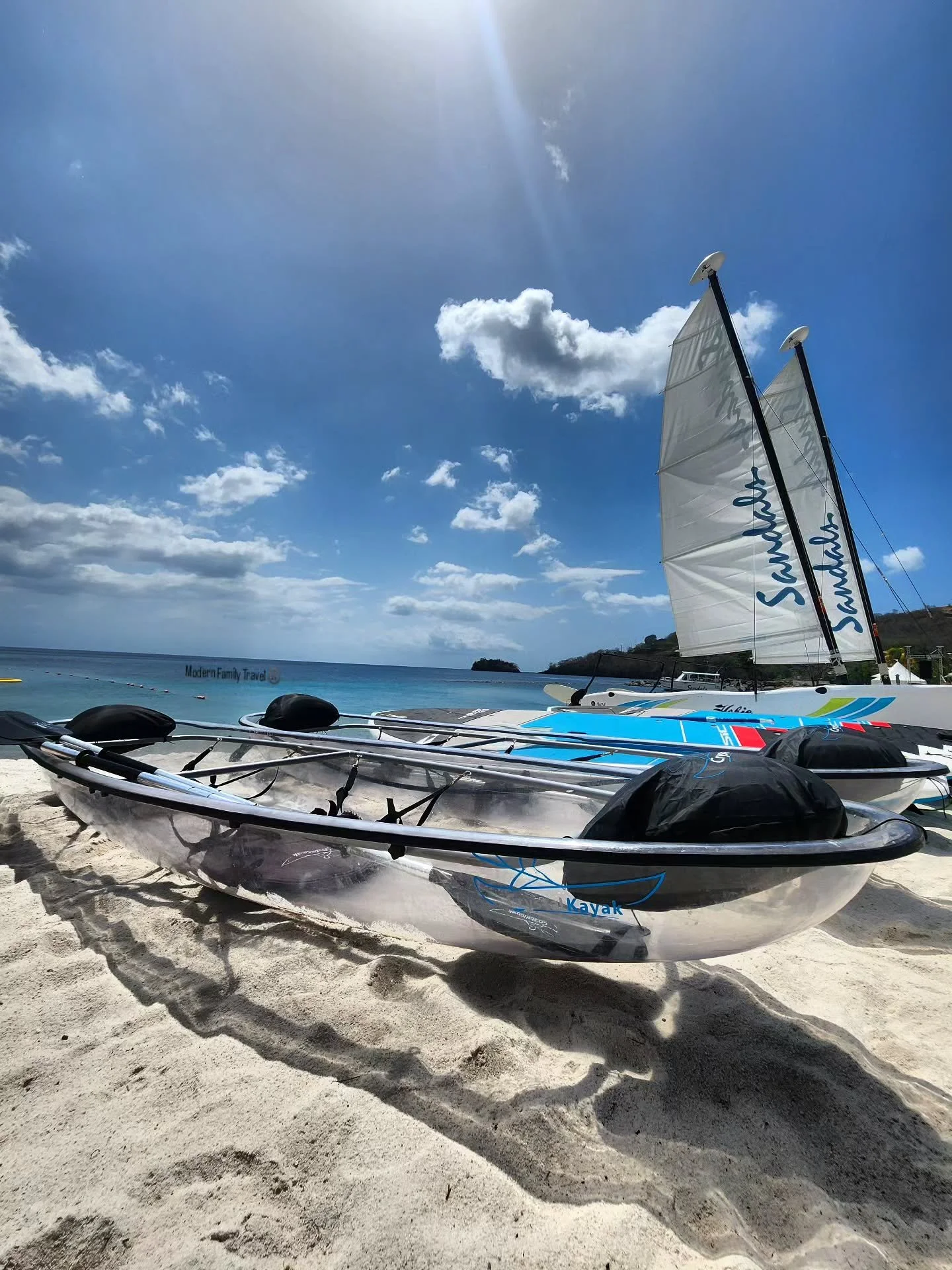All inclusive should mean all inclusive. At Sandals Resorts there's no nickel and diming. Arrive and enjoy! This means water sports too!  Clear kayaks, hobie cats, and even motorized sports like tubing! 

If you have $98 we can secure your next adult
