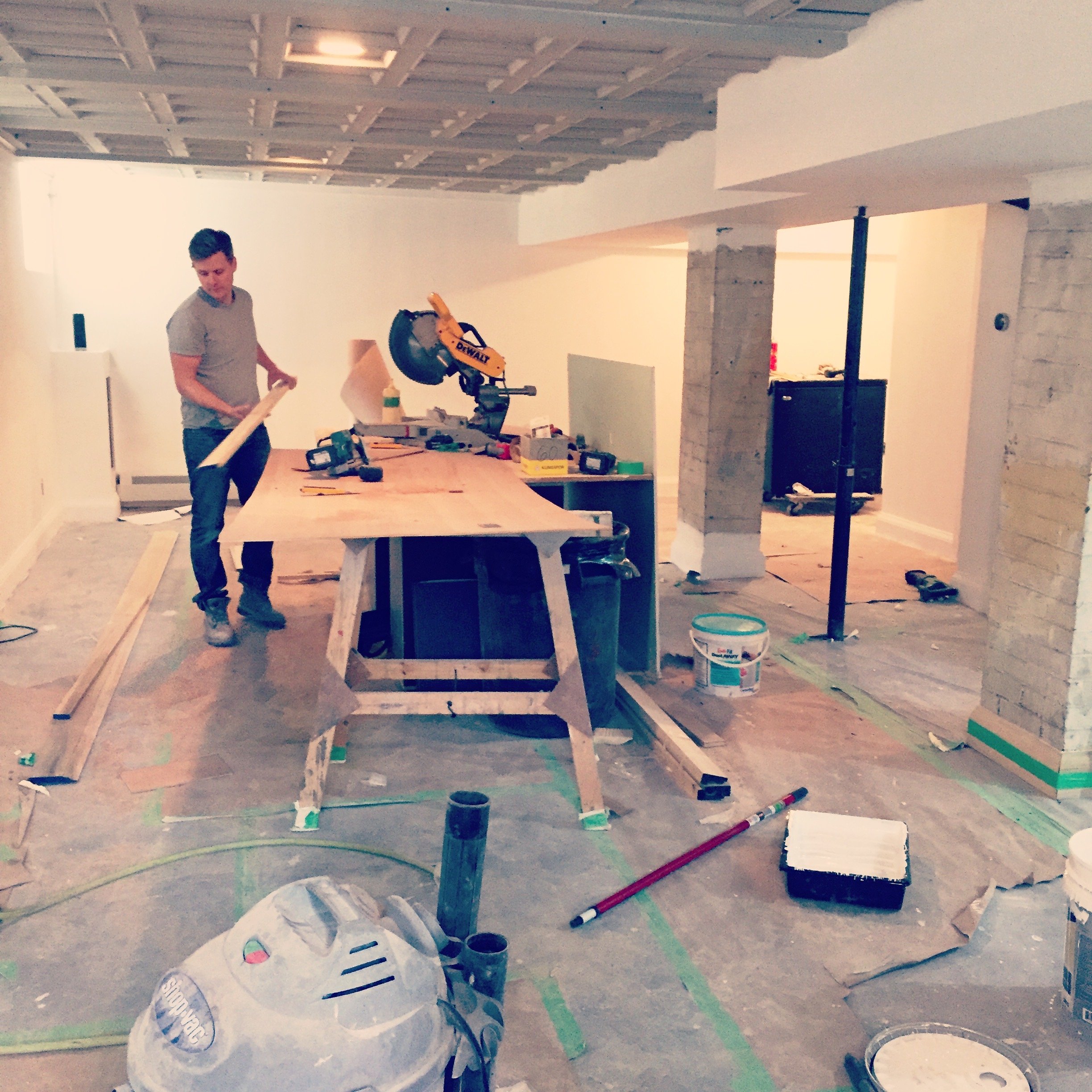Carpenter renovating and restoring a home in Hamilton, Ontario