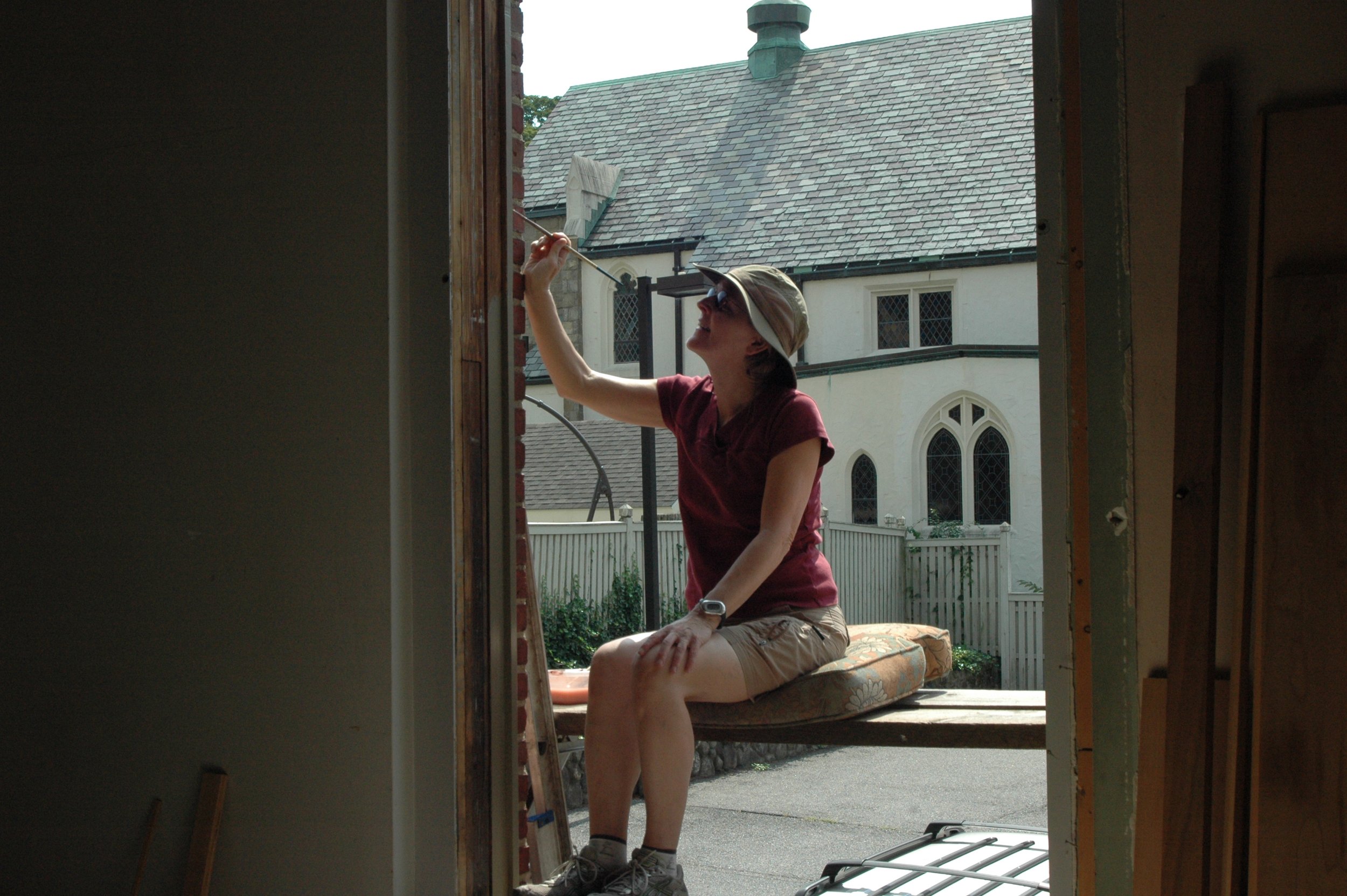  Mary McKenna working on a project. 