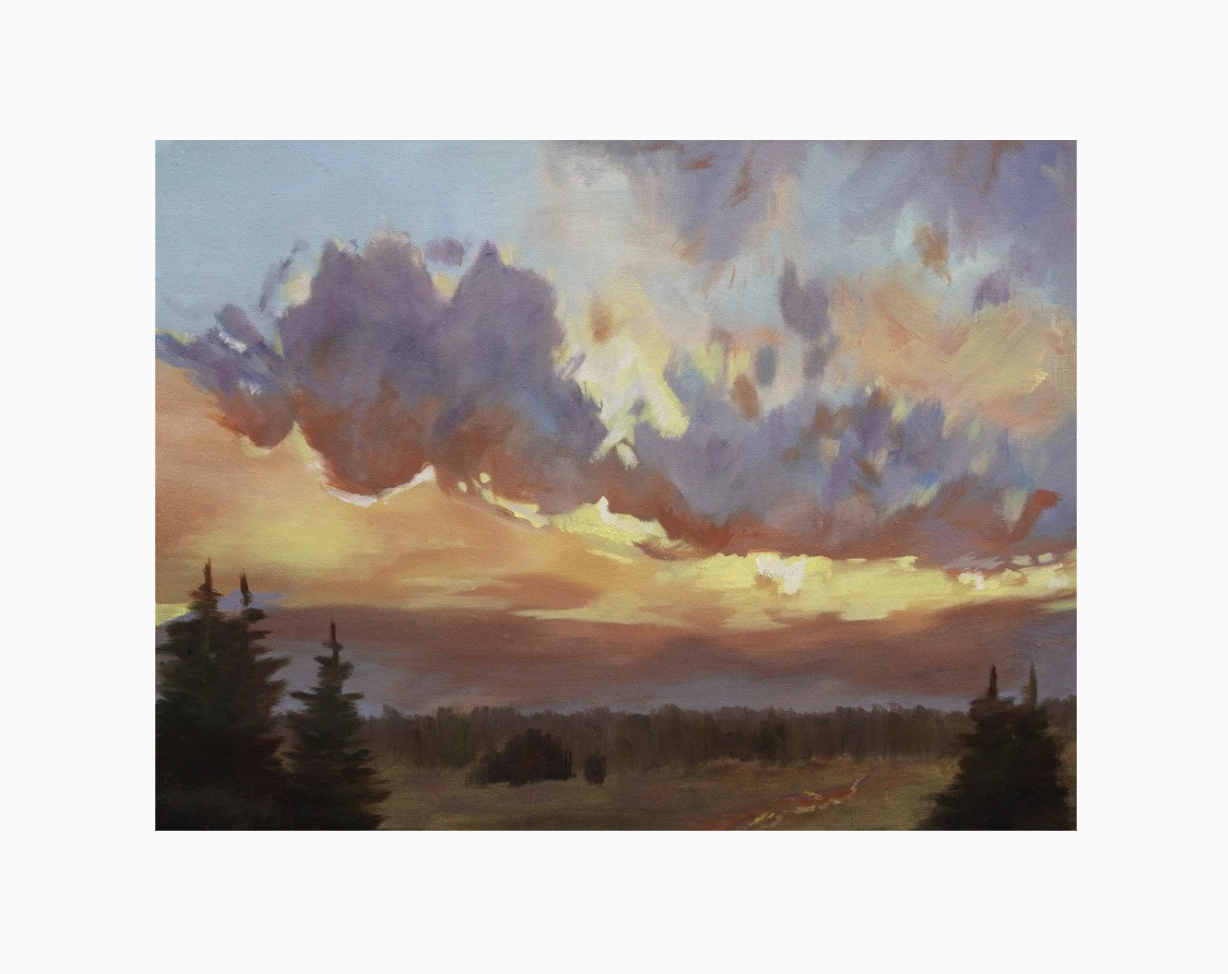 RayJay Sunset | Oil on canvas | 2022 | 18 × 20 in | Sold