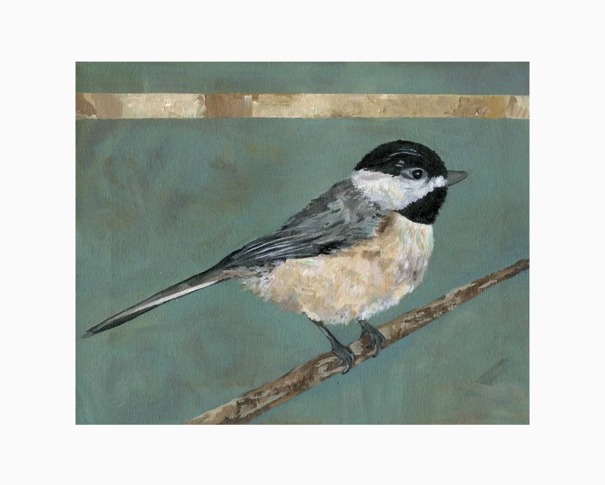 Chickadee | Oil on canvas | 2023 | 8 × 10 in | Sold