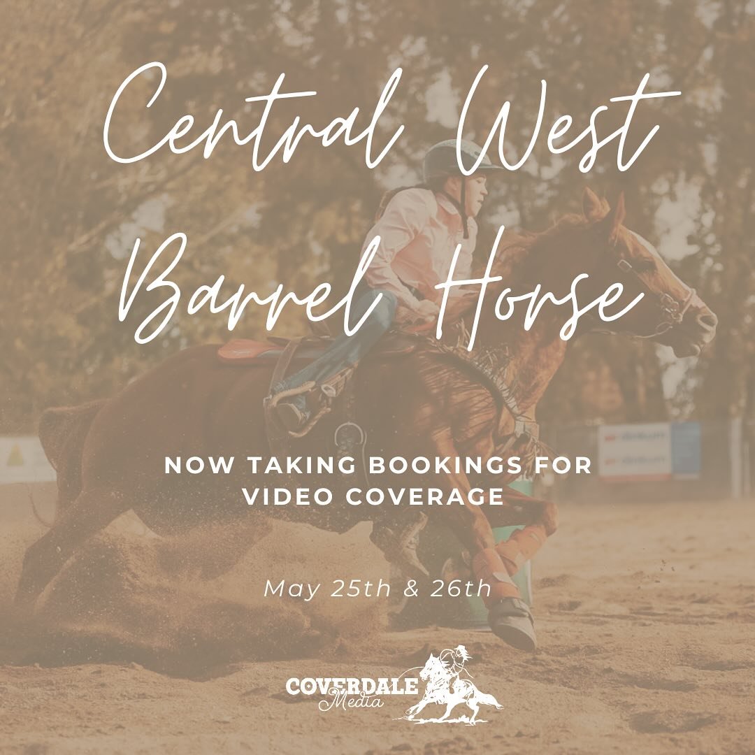 Next month I&rsquo;ll be attending the Central West Barrel Horse Club Cowgirl Country Qualifier! 
I&rsquo;ll be offering video coverage over the weekend! Send me a message to book in now
