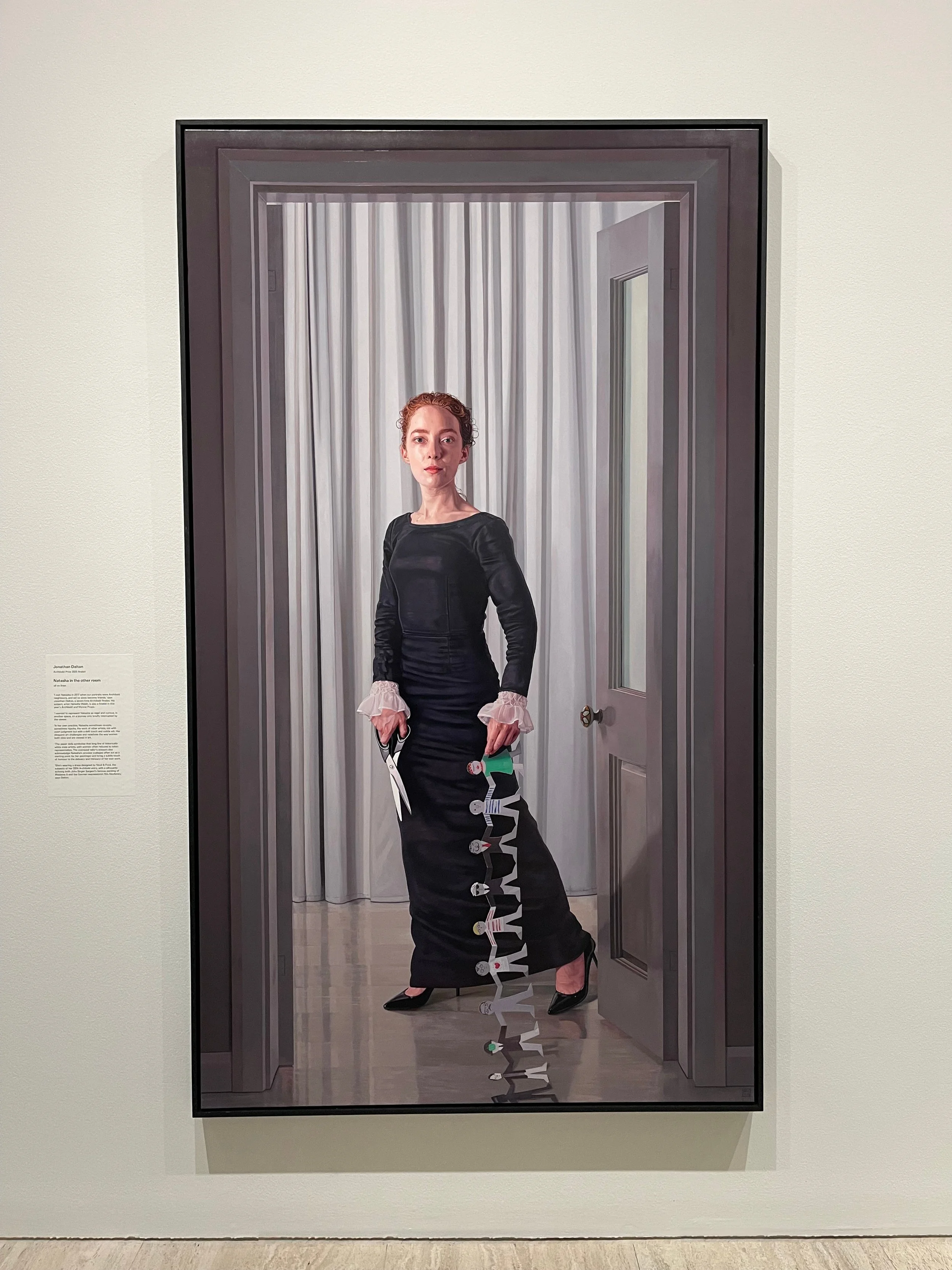 Natasha in the other room oil on linen  228.8 x 132.2cm by Jonathan Dalton
