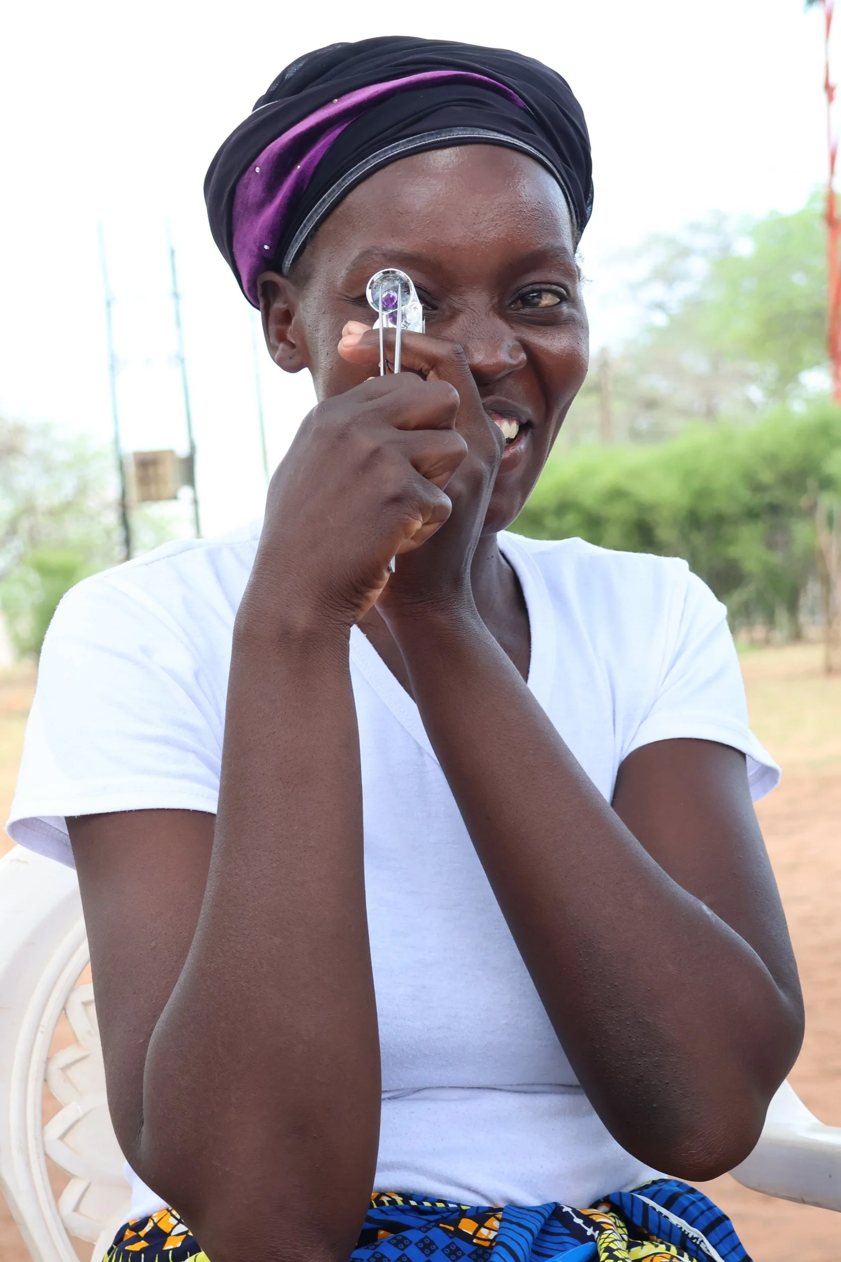 Mukuni village female gem cutter