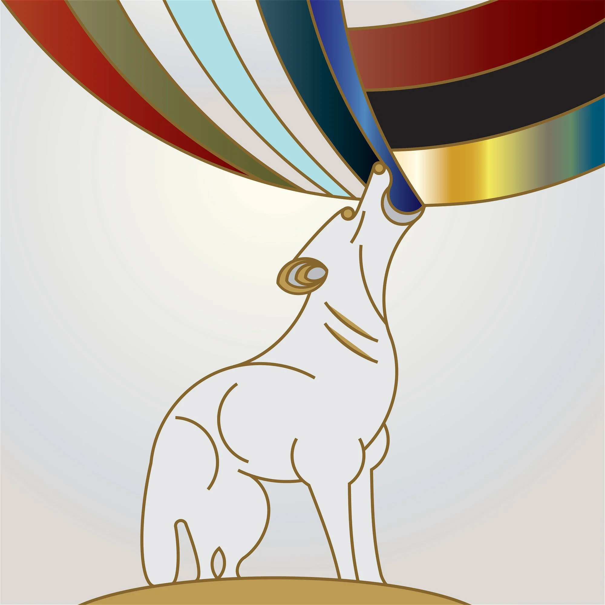 Fine art print of the Tribe of Benjamin, featuring the Wolf, over a light background from the 12 Tribes Art collection by Anna Mar Art.