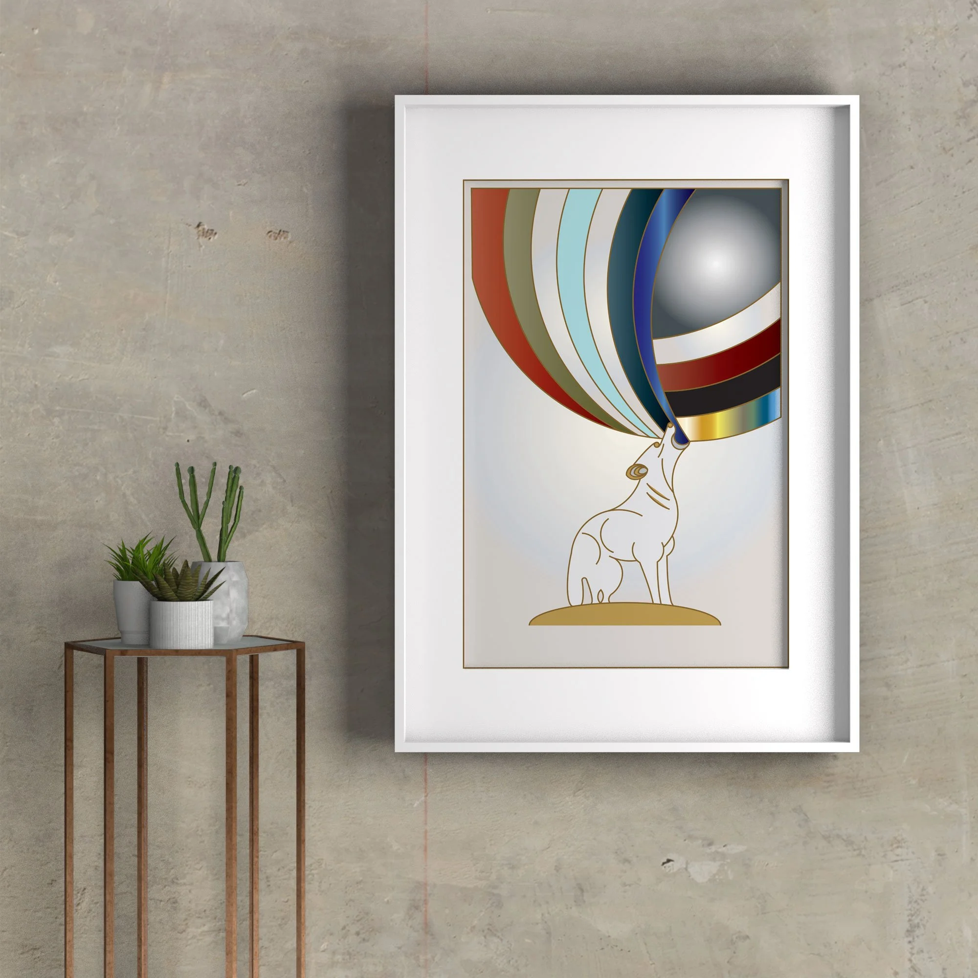 Digital art illustration of the Tribe of Benjamin, the Wolf, from the 12 Tribes Art collection by Anna Mar Art.