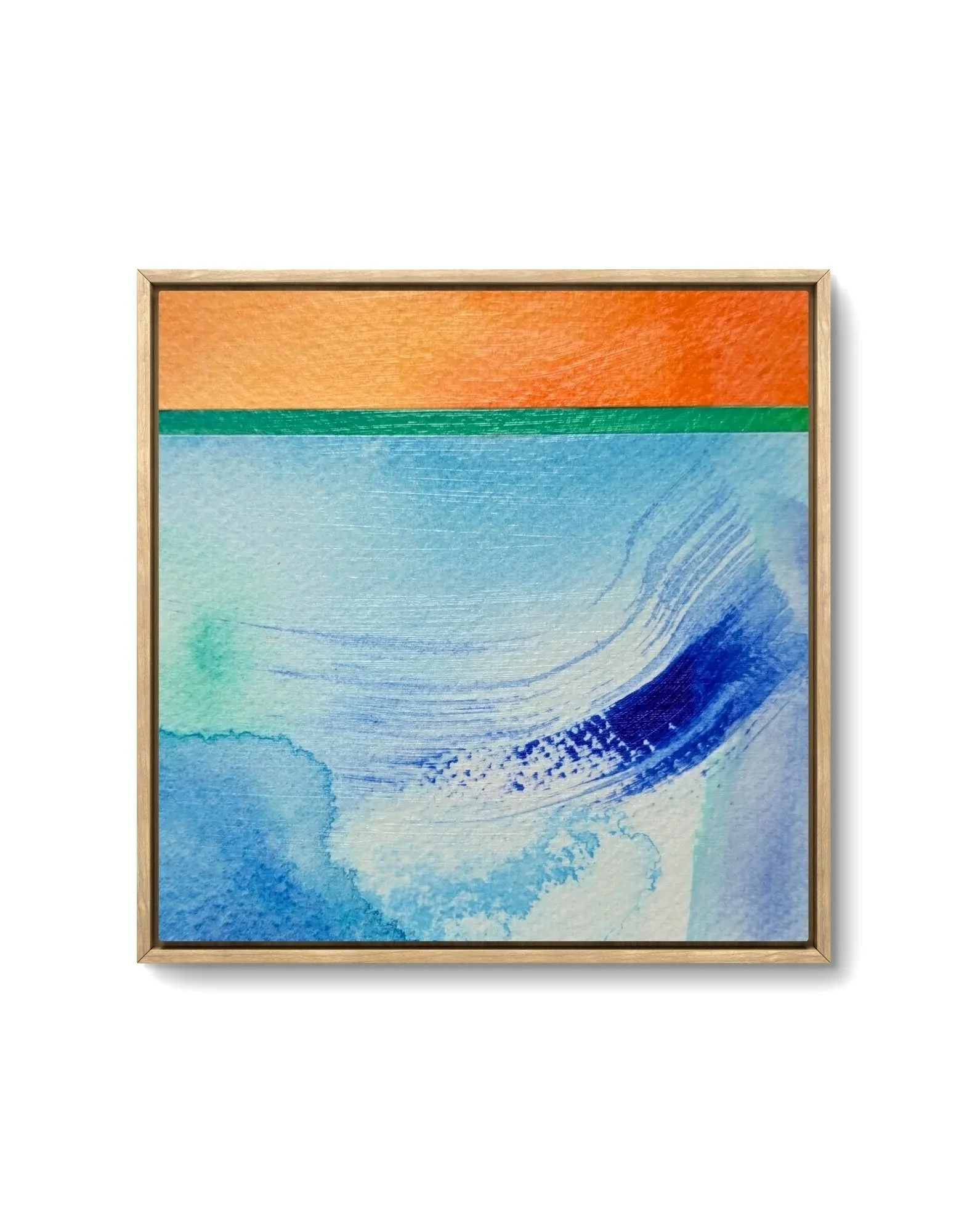 Abstract collage with layered acrylic paint and expressive marks on watercolor paper by Anna Mar.