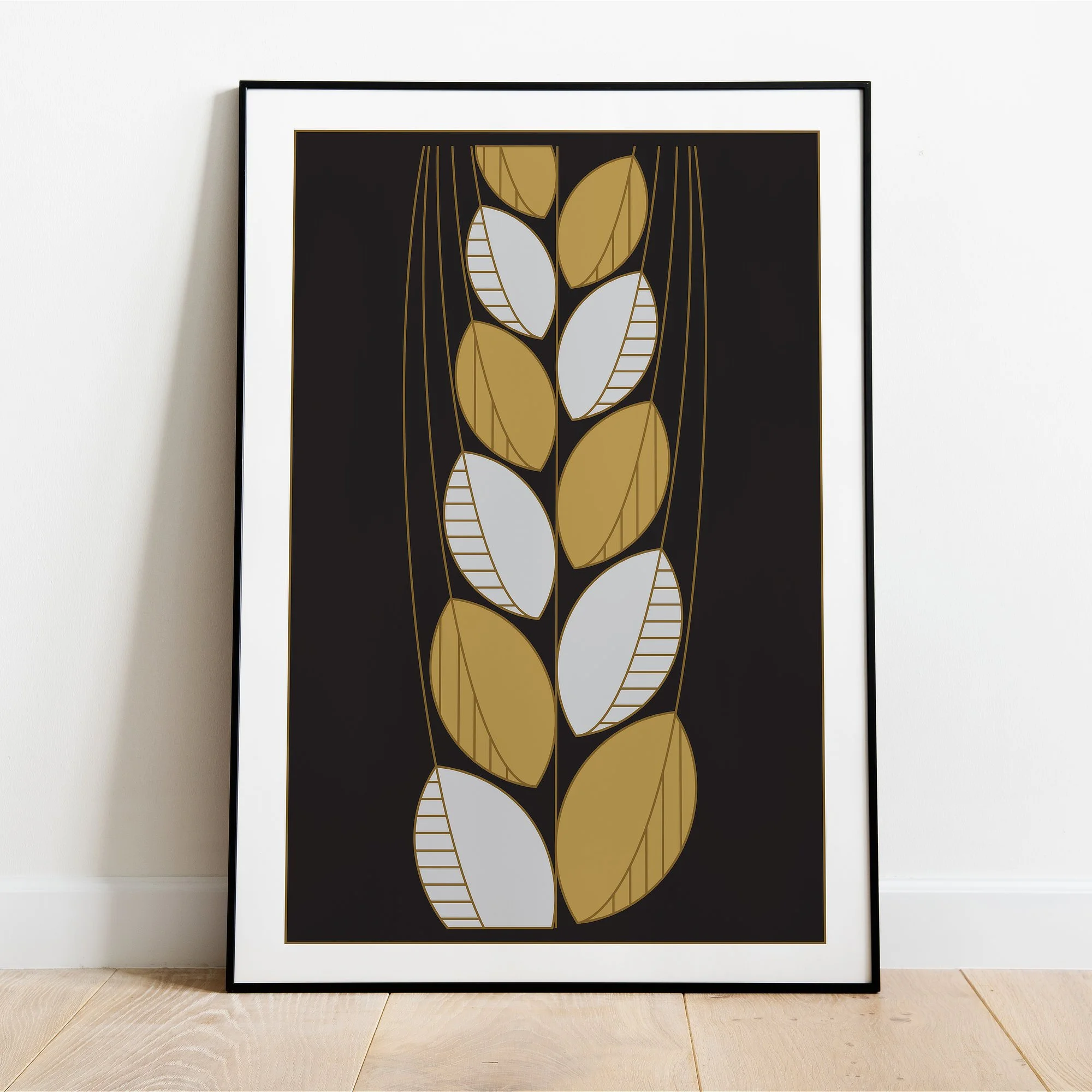 Fine art print of the Tribe of Joseph, featuring the Wheat, over a red background from the 12 Tribes Art collection by Anna Mar Art.