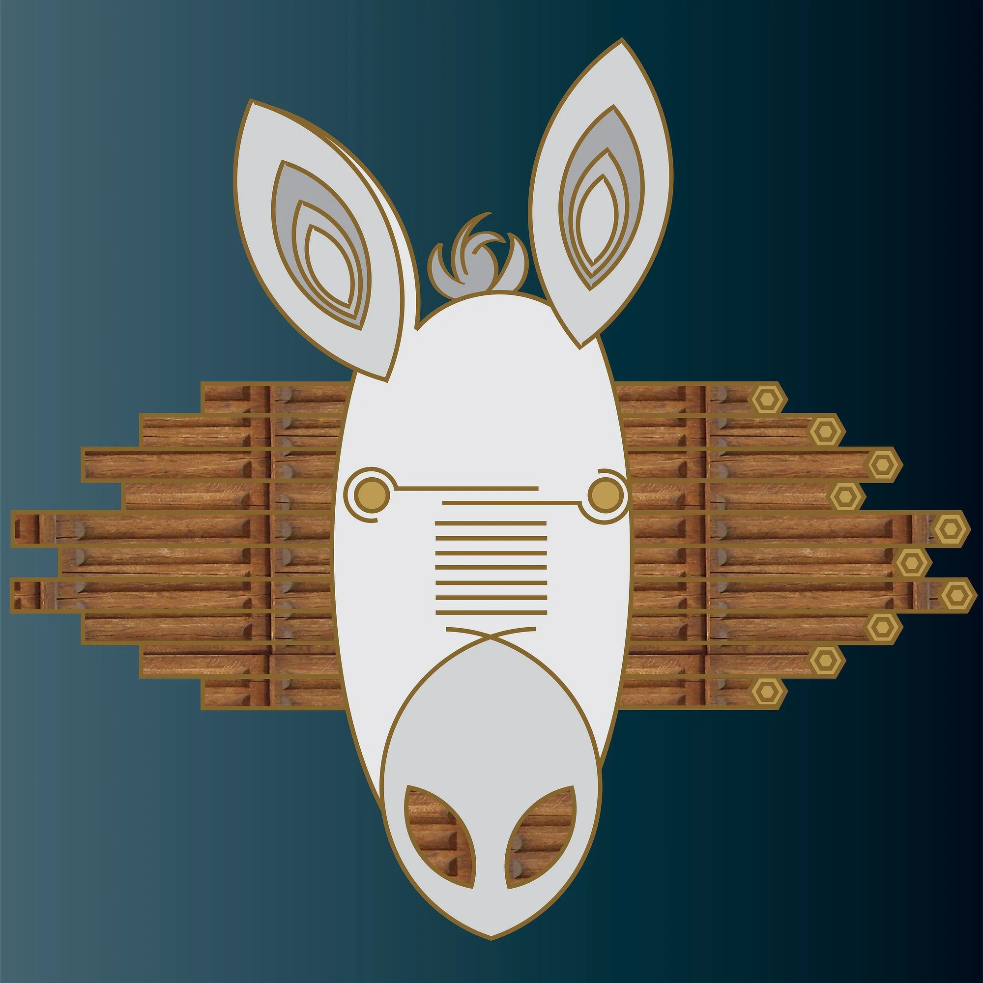 Fine art print of the Tribe of Issachar, featuring the Donkey with Burden over a midnight blue background from the 12 Tribes Art collection by Anna Mar Art.