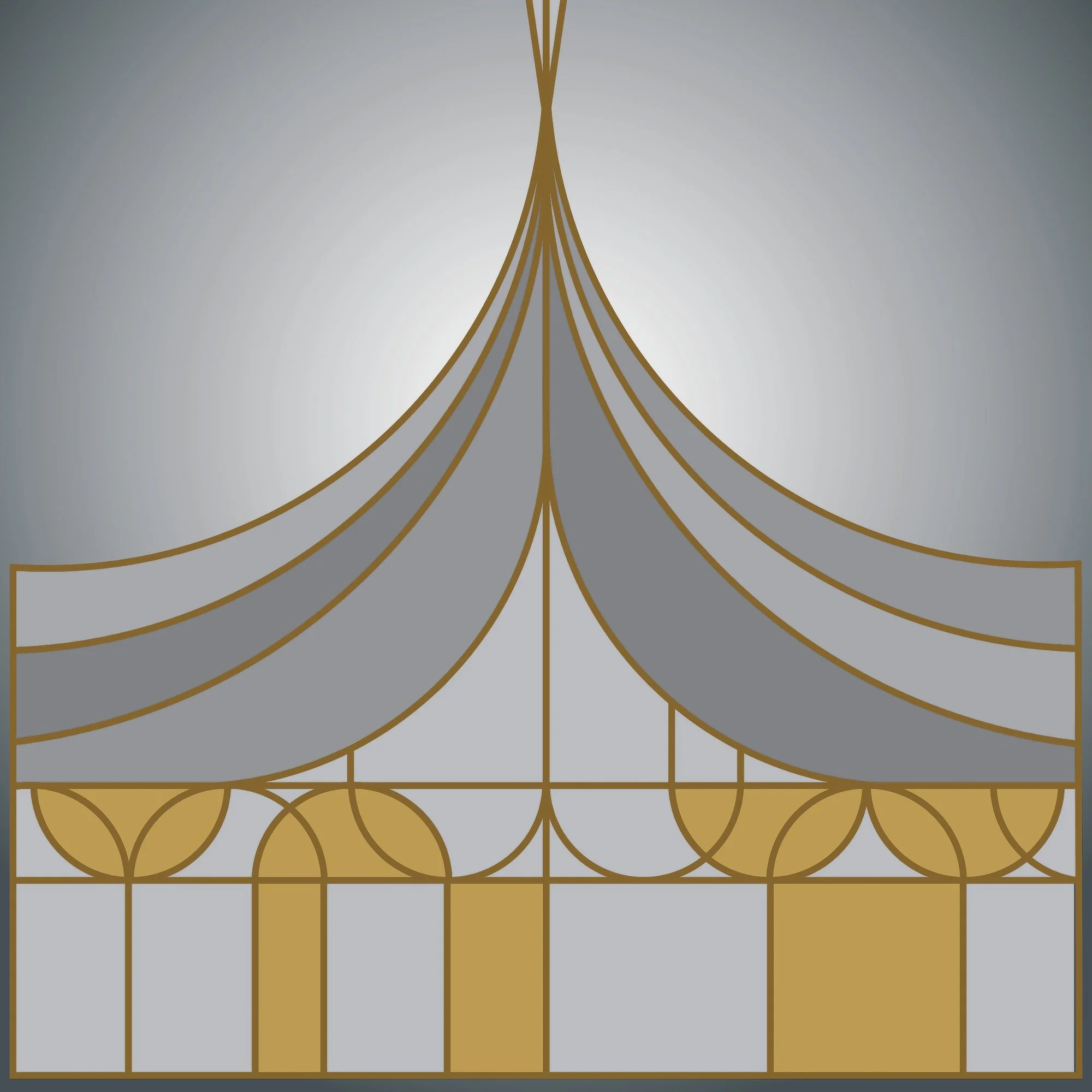 Fine art print of the Tribe of Gad, featuring the Military Camp over a slate grey background from the 12 Tribes Art collection by Anna Mar Art.