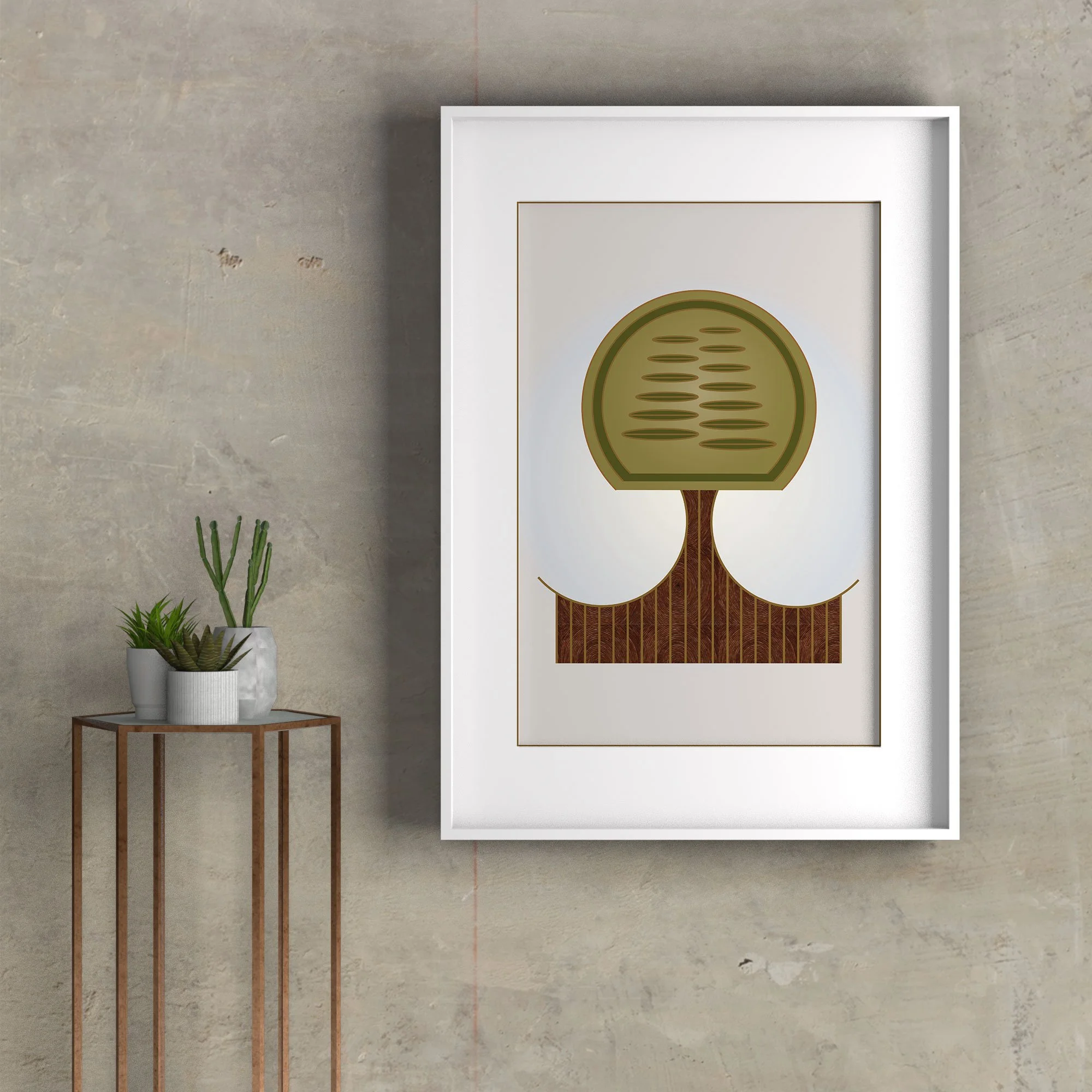 Fine art print of the Tribe of Asher, featuring the Olive Tree, over a light background from the 12 Tribes Art collection by Anna Mar Art.