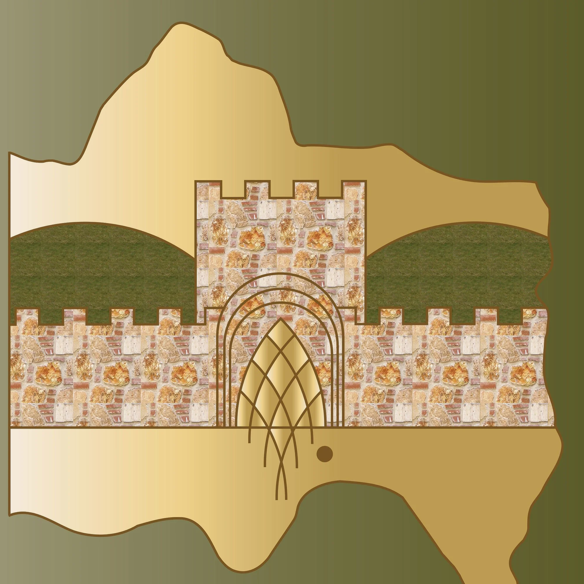 Digital art illustration of the Tribe of Simeon, the City of Schechem, from the 12 Tribes Art collection by Anna Mar Art.