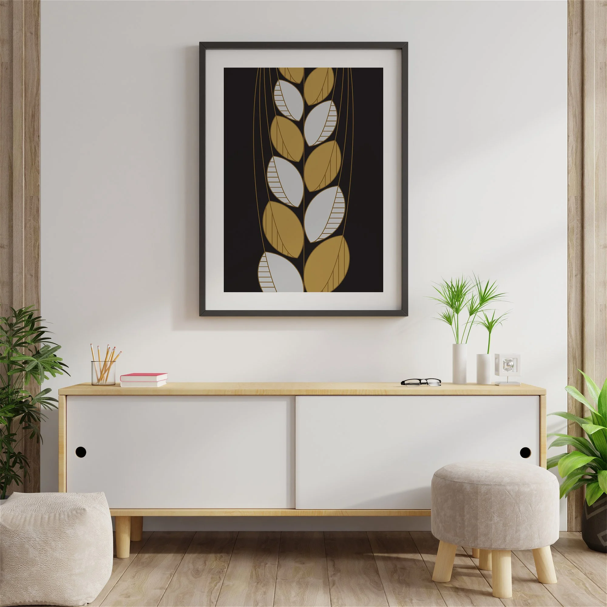 Fine art print of the Tribe of Joseph, featuring the Wheat, over a red background from the 12 Tribes Art collection by Anna Mar Art.