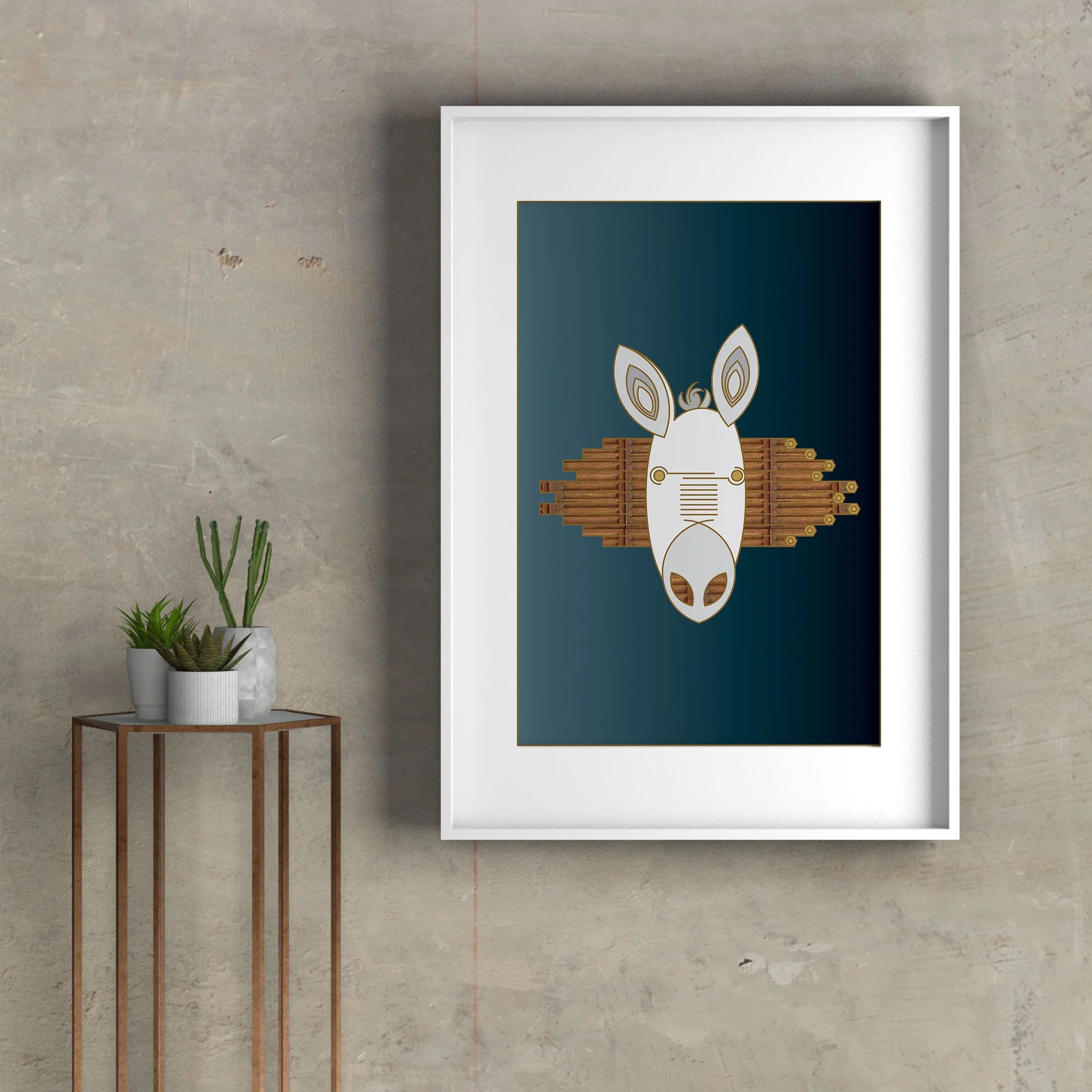 Digital art illustration of the Tribe of Issachar, the Donkey with Burden, from the 12 Tribes Art collection by Anna Mar Art.