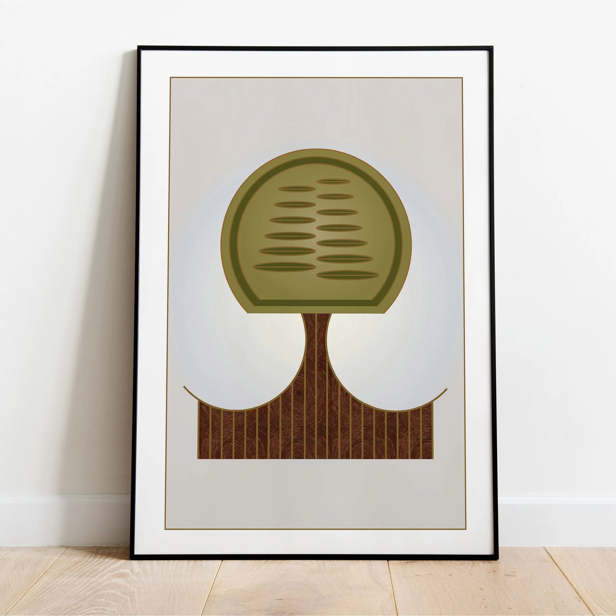 Fine art print of the Tribe of Asher, featuring the Olive Tree, over a light background from the 12 Tribes Art collection by Anna Mar Art.