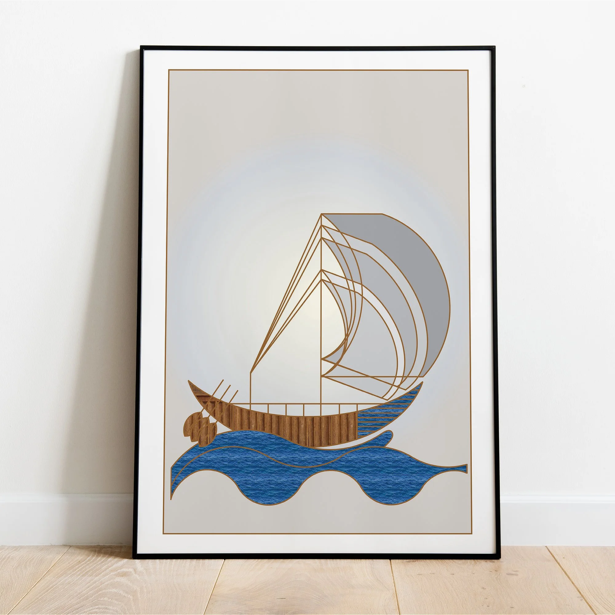 Digital art illustration of the Tribe of Zebulun, the Sailing Ship, from the 12 Tribes Art collection by Anna Mar Art