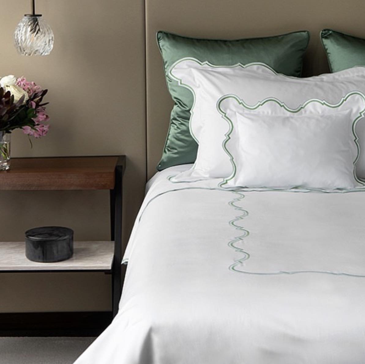 When selecting yacht bedding, prioritise high-quality fabrics like Egyptian cotton, linen, or performance blends that are breathable and easy to maintain in a marine environment. 

Look for brands renowned for their elegant designs and craftsmanship.