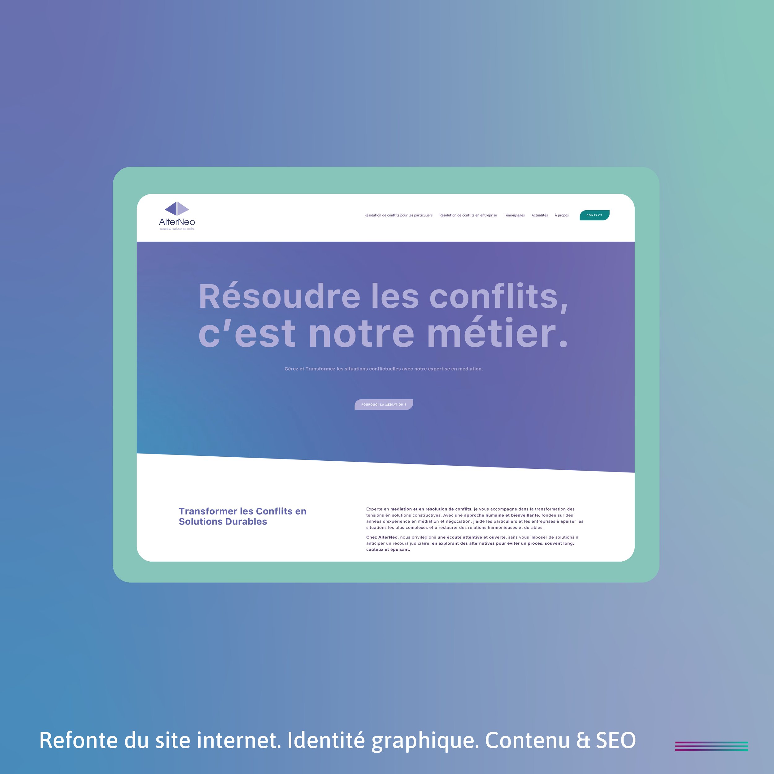 ALTERNEO - Refonte Site vitrine - Médiation - Avocat - SUISSE