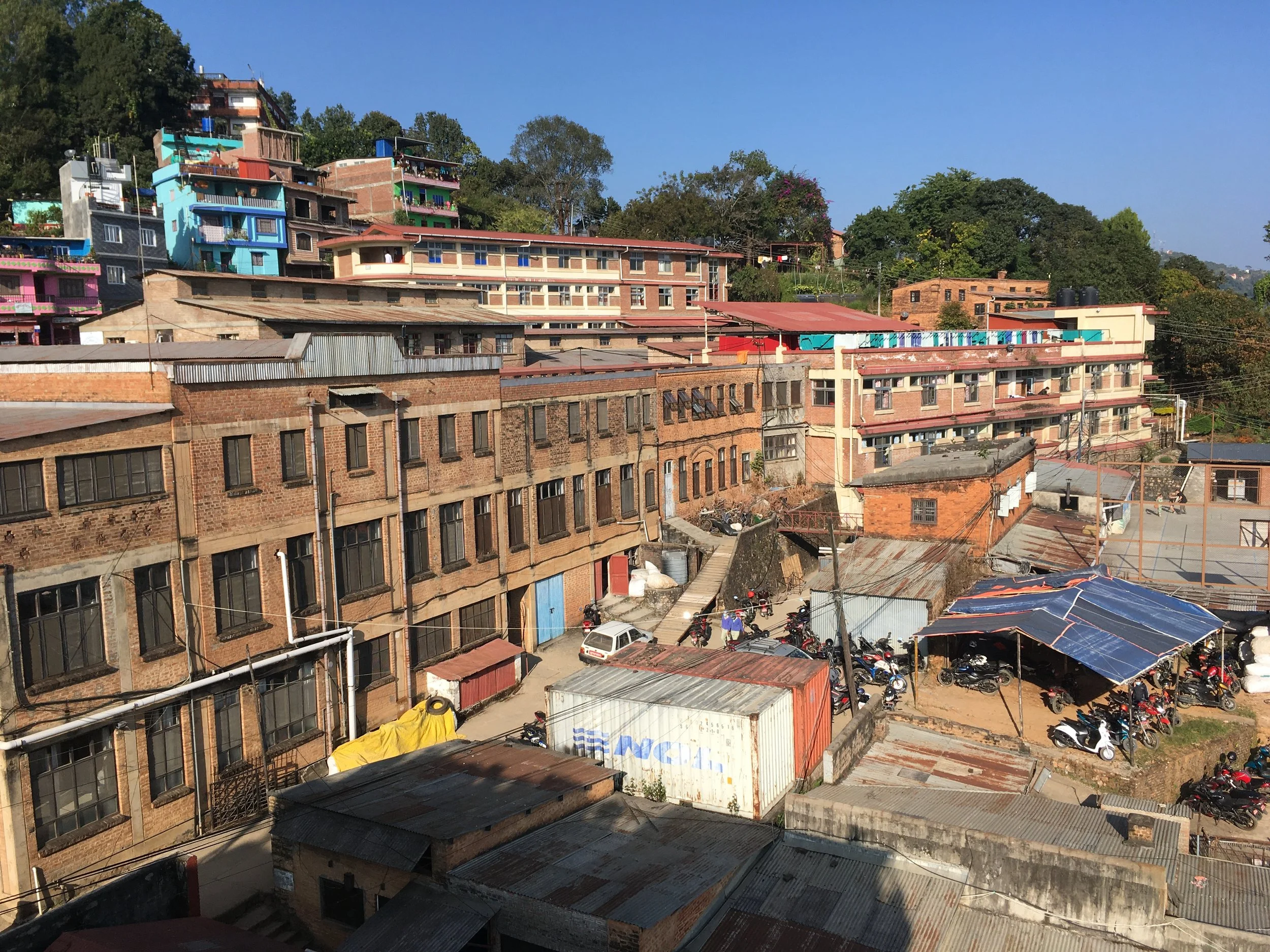 The existing hospital buildings