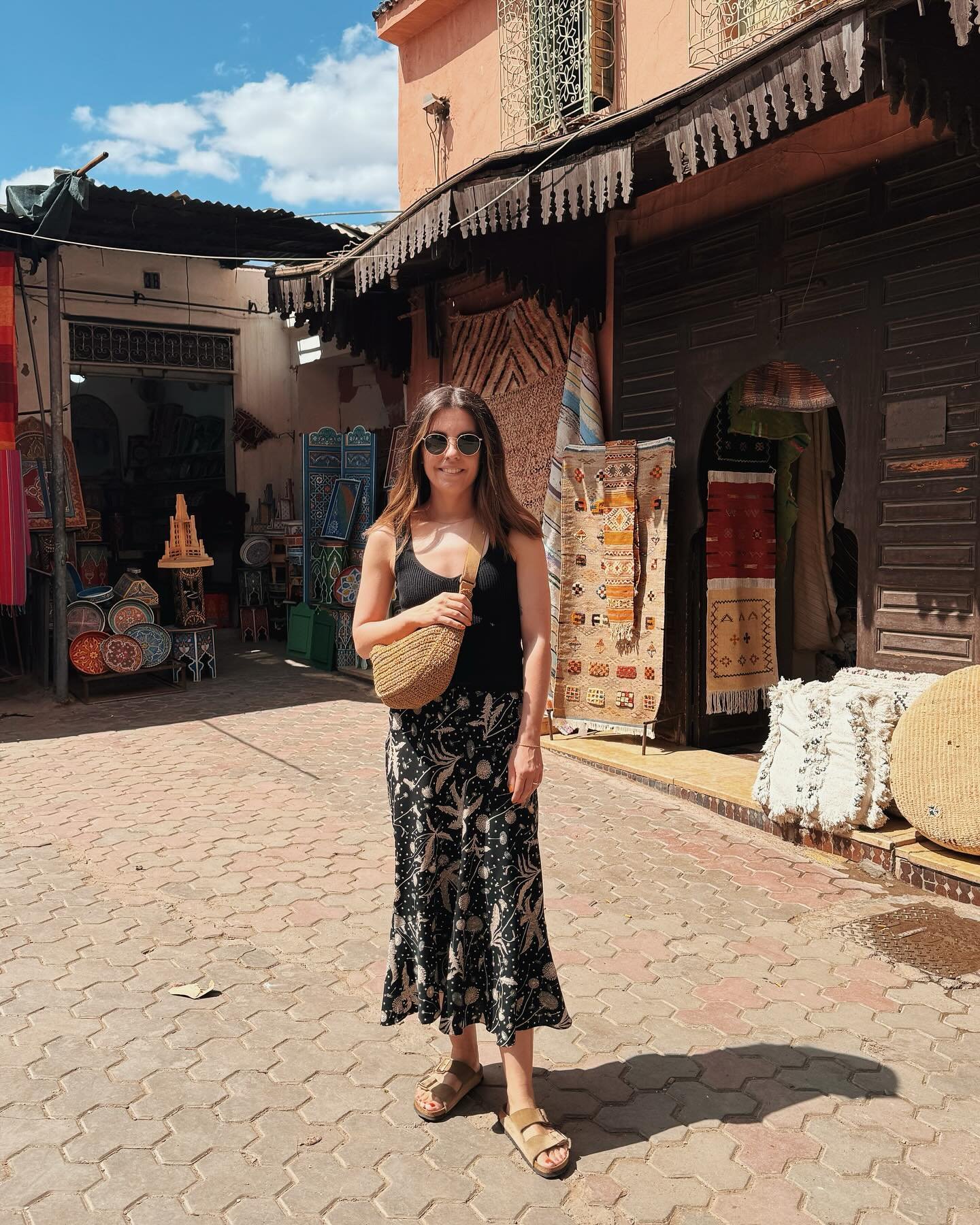 Marrakech in outfits ☀️🌵. Packed light so we could buy ALL the homewares. 6 tops, 3 trousers, 1 skirt, 2 cardigans &amp; 3 sandals got me through 5 days. Basically pack all the cream and black and rotate (my go-to again 😅)