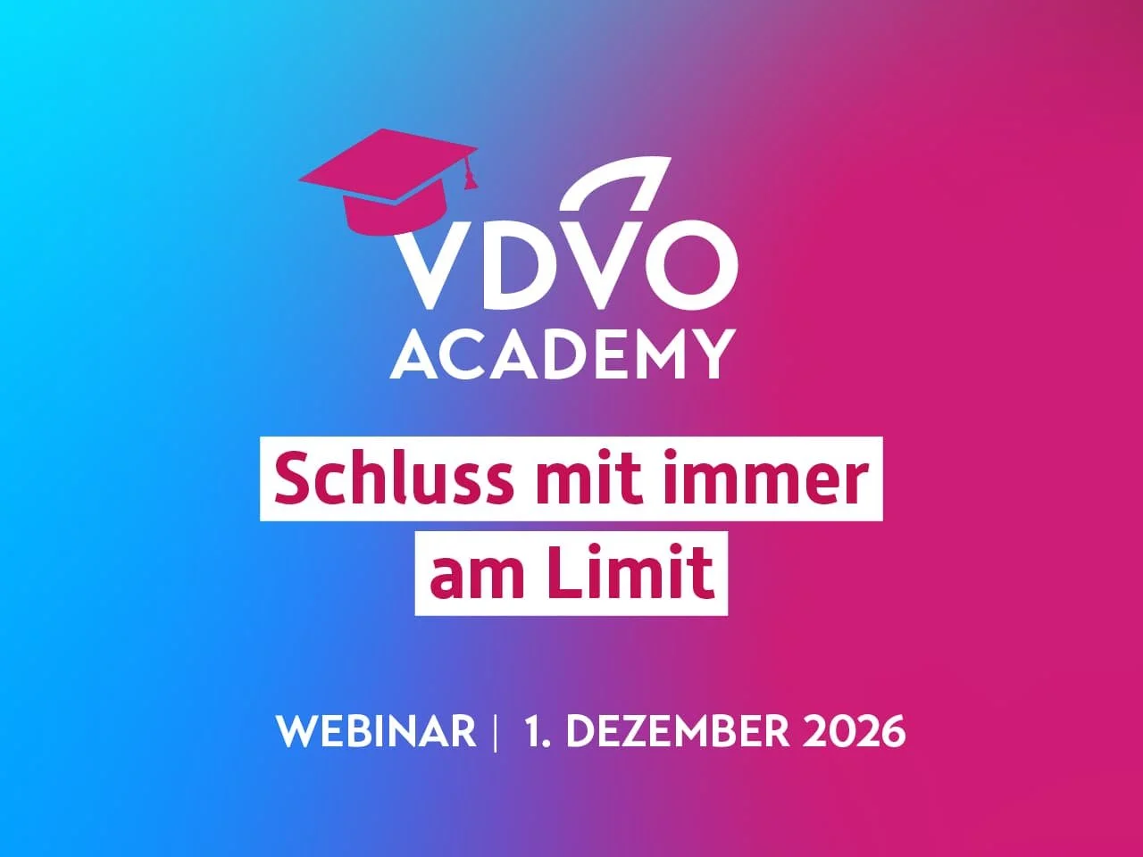 01.12.2026: Schluss mit immer am Limit