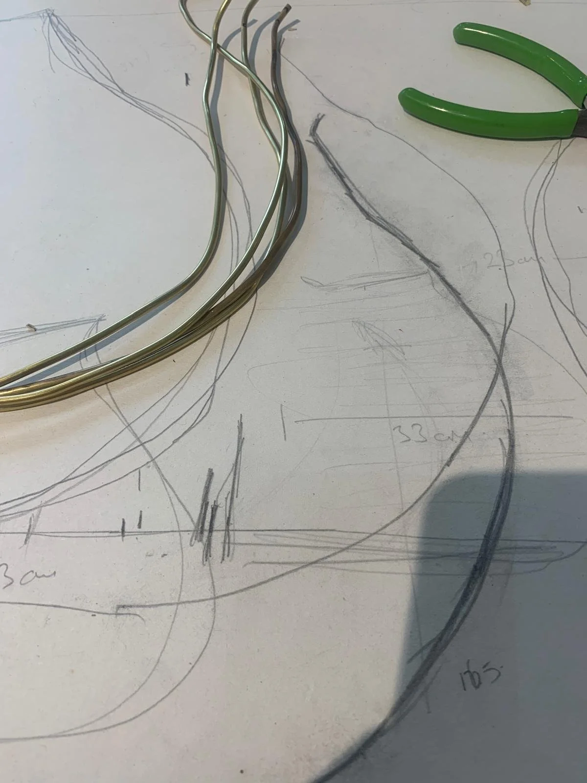 Artist planning and drawing