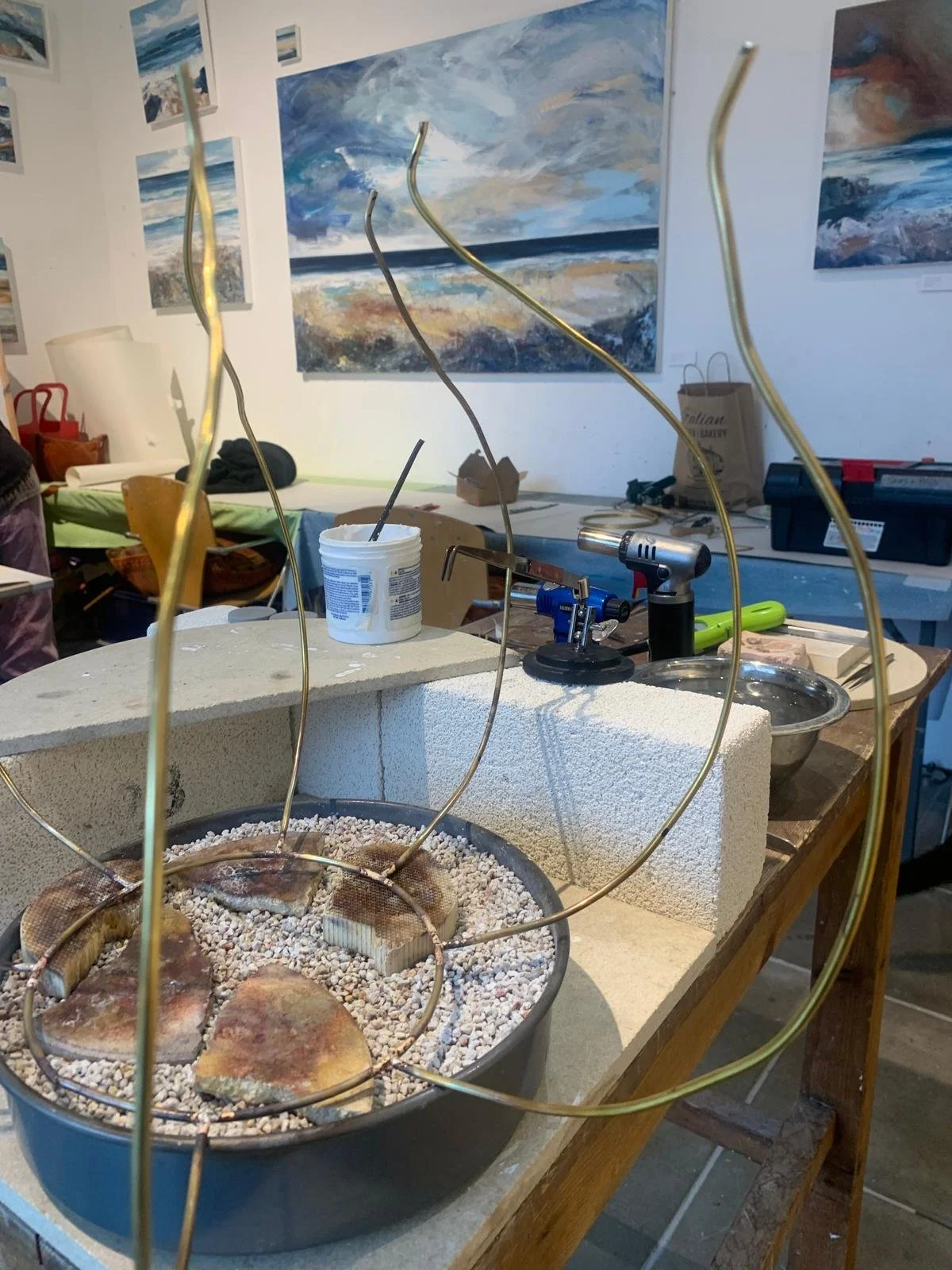 Working with ceramics and brass