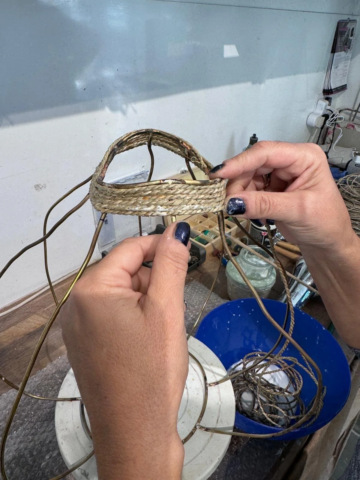 Seagrass Urn, Hand weaved