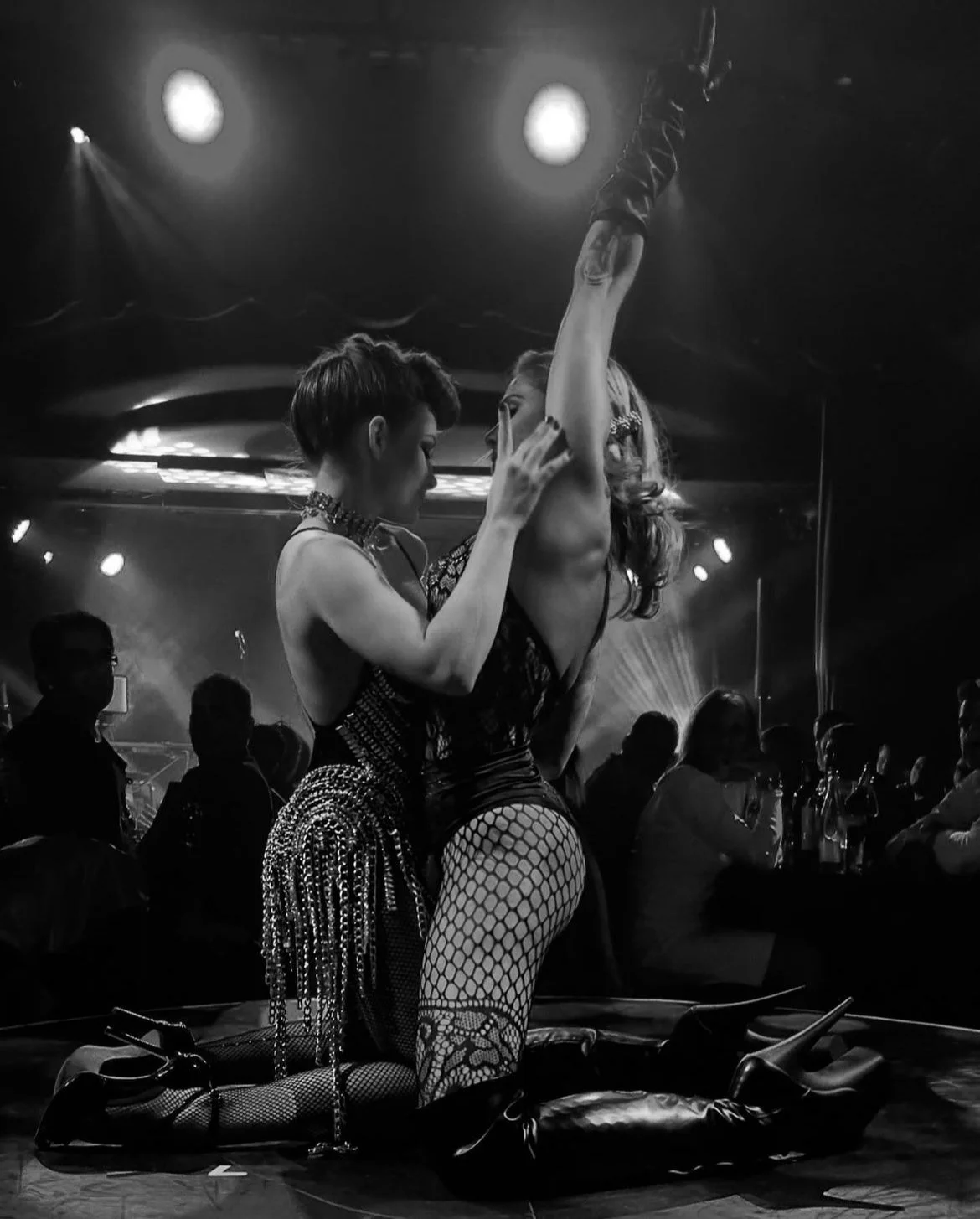 Two female cabaret dancers