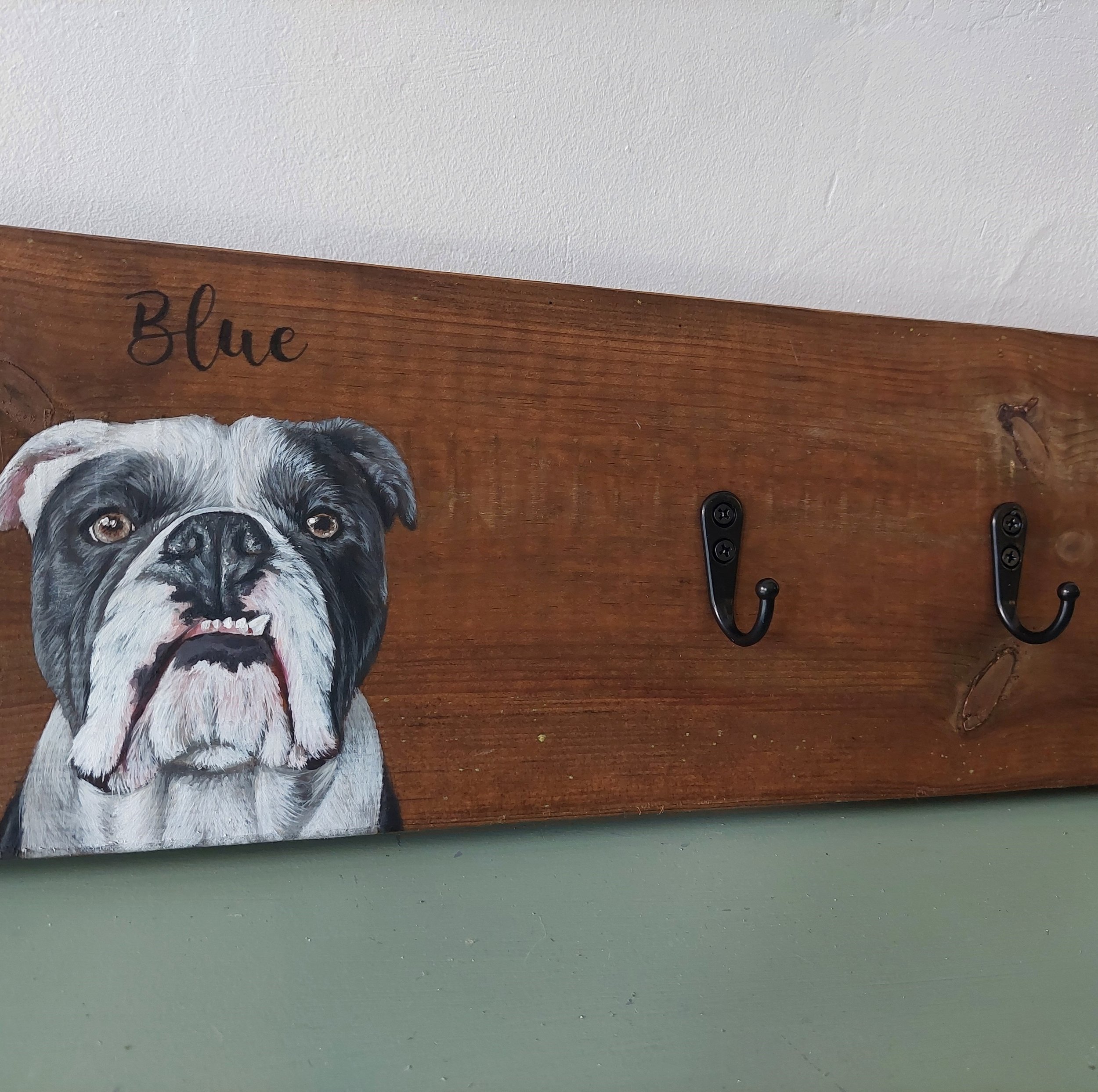 Custom Pet Portrait Wooden Lead Holder