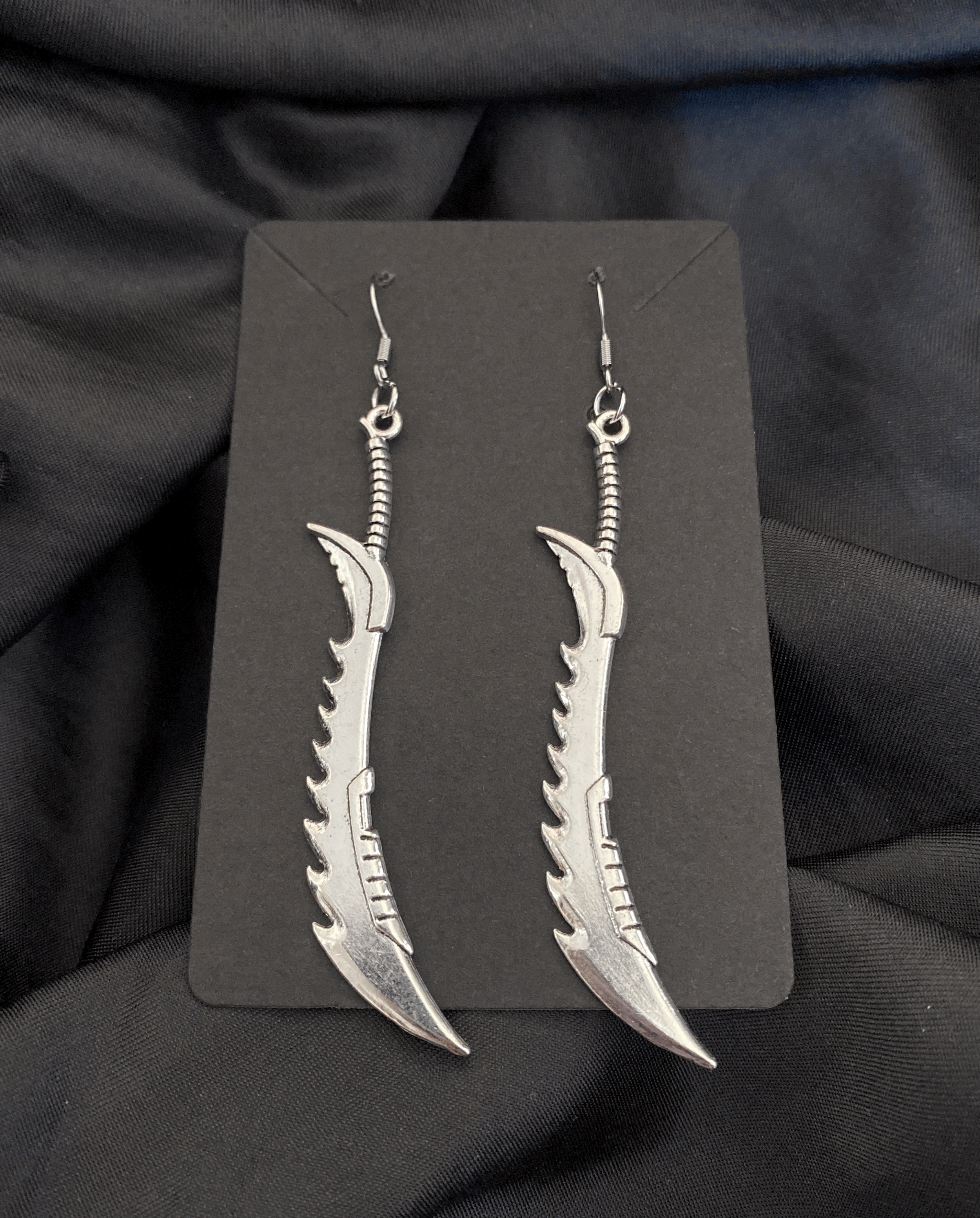 spiked sword earrings