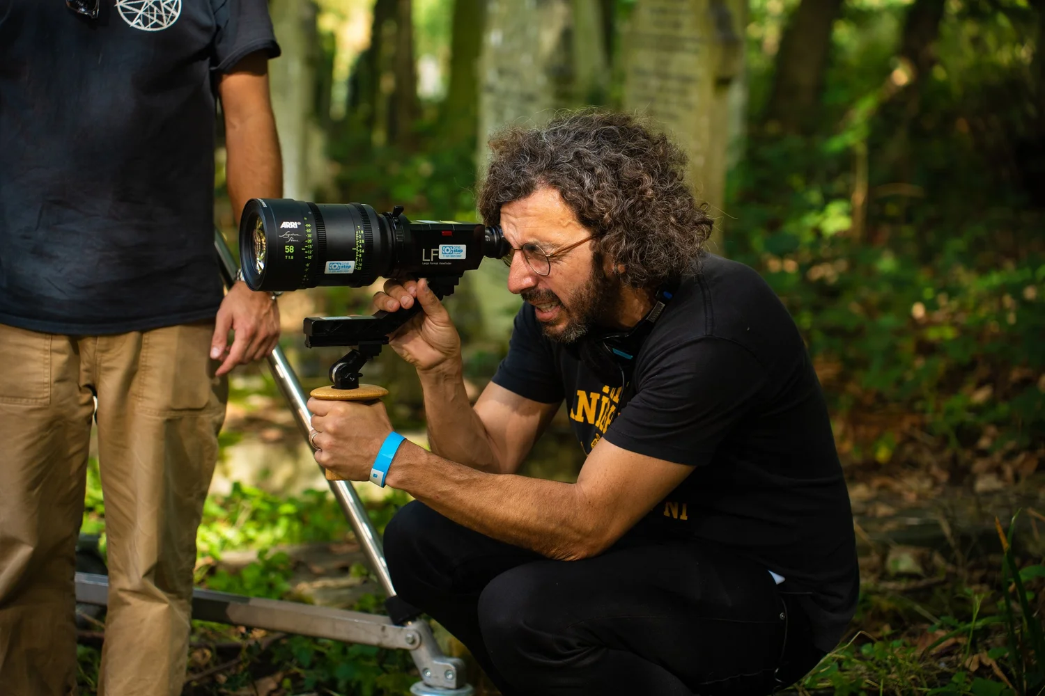 Director Daniel Reisinger on the set of And Mrs