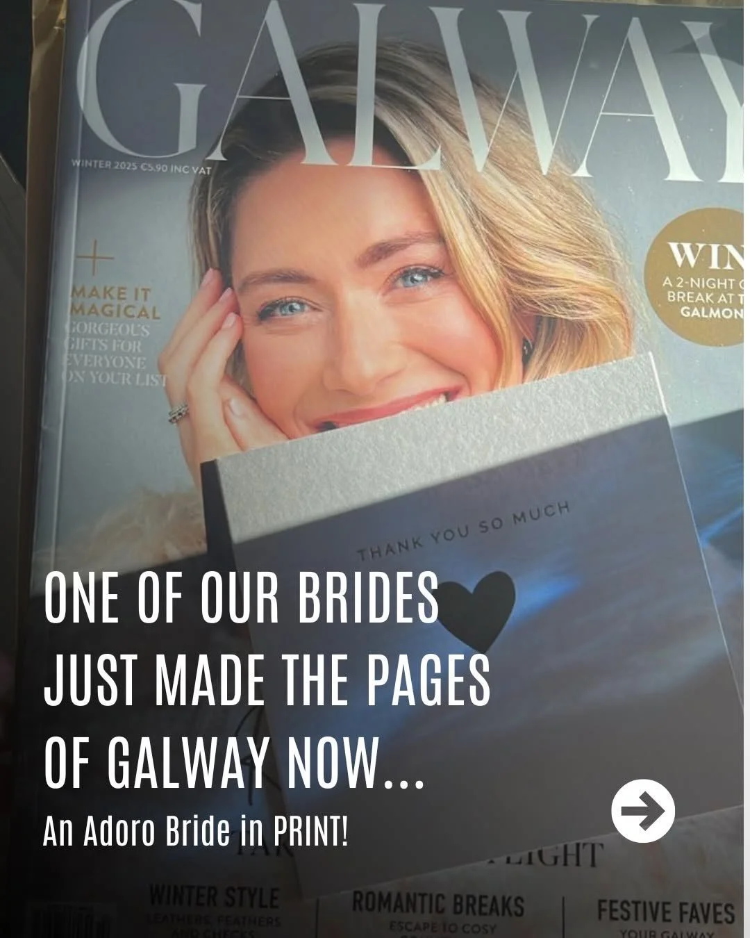 &bull; @adorobridaldublin How exciting is this 🤍 One of our gorgeous brides, Dianne, has been featured in @galway_now Magazine, wearing the stunning @fredabennet
&ndash; Etta gown.

Seeing our brides celebrated like this never gets old , such a prou