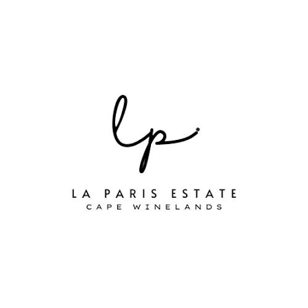 Logo with stylized letters 'lp' and text 'LA PARIS ESTATE CAPE WINELANDS' underneath.