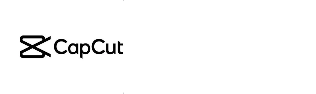 Black CapCut logo: stylized "X" symbol formed by two overlapping scissors blades, followed by the word "CapCut" in bold sans-serif font.