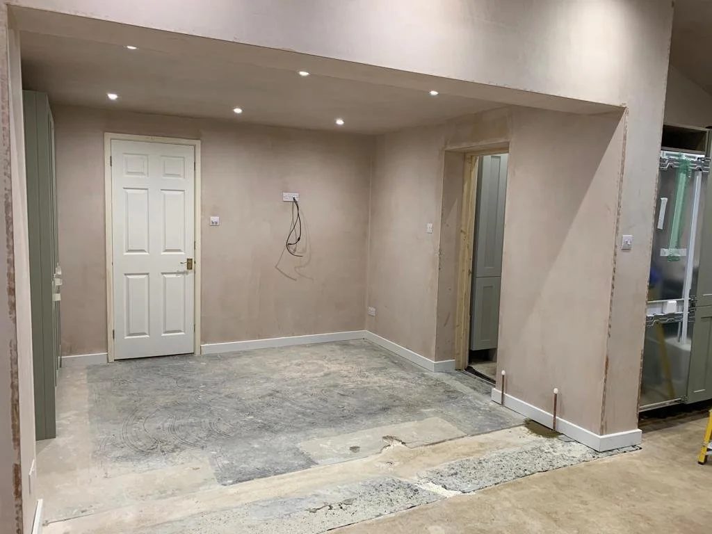 Rear extension & patio with garden walls