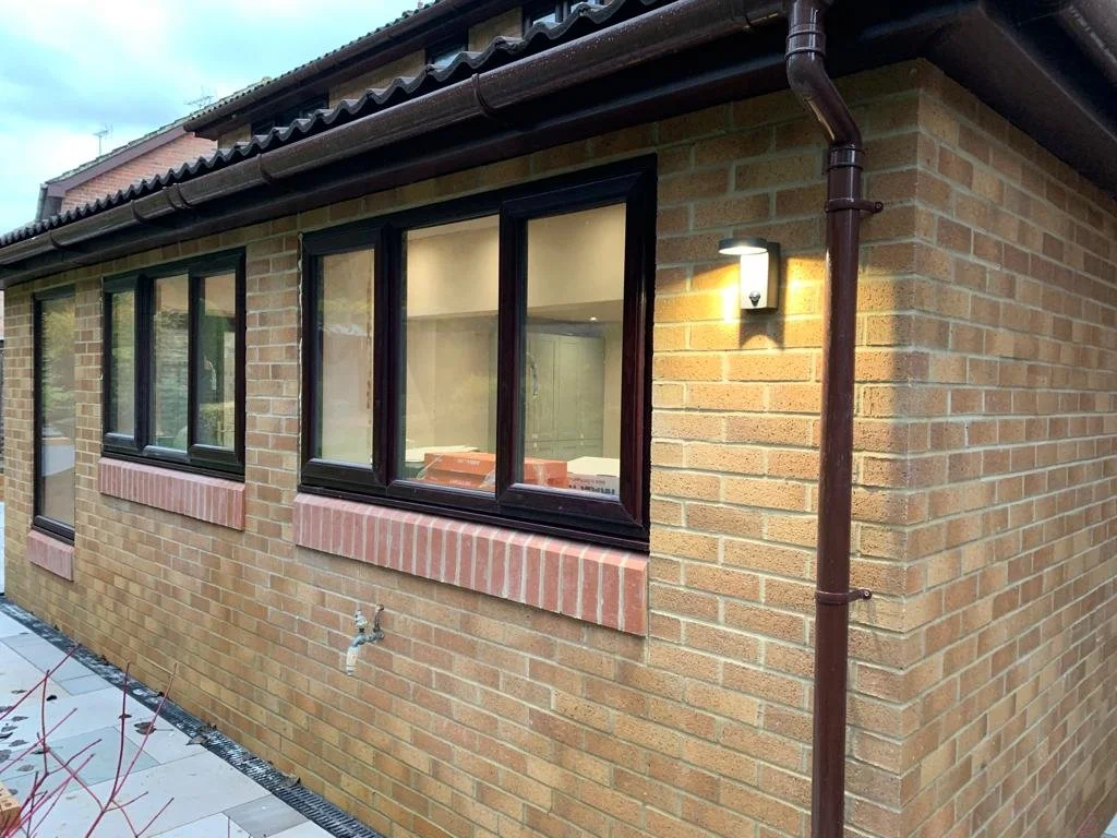 Rear extension & patio with garden walls